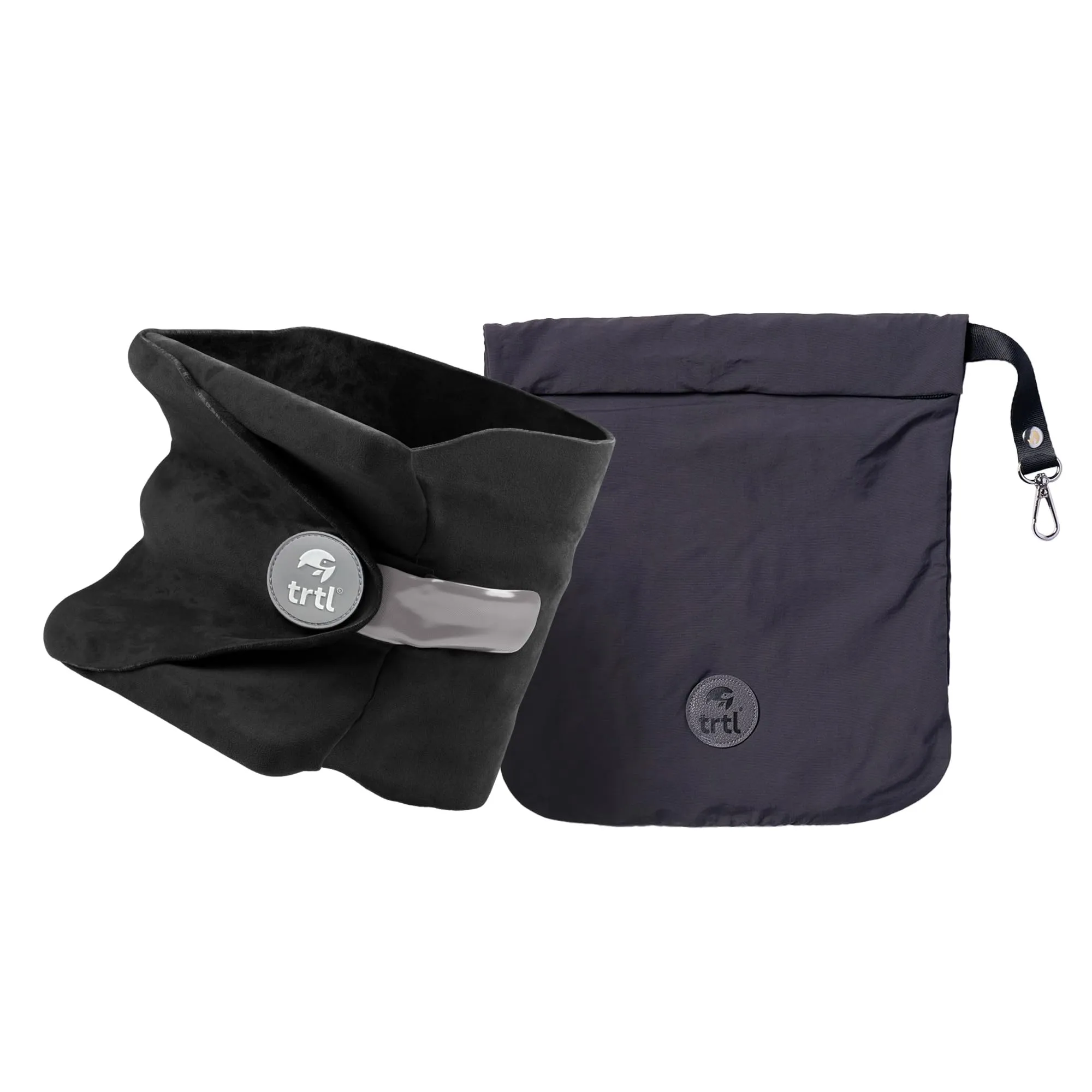 trtl Travel Pillow Nero | Cuscino da viaggio salvaspazio | Per viaggiare comodamente in aereo, auto e autobus | Sistema di supporto unico | Lavabile in lavatrice - immagine 1