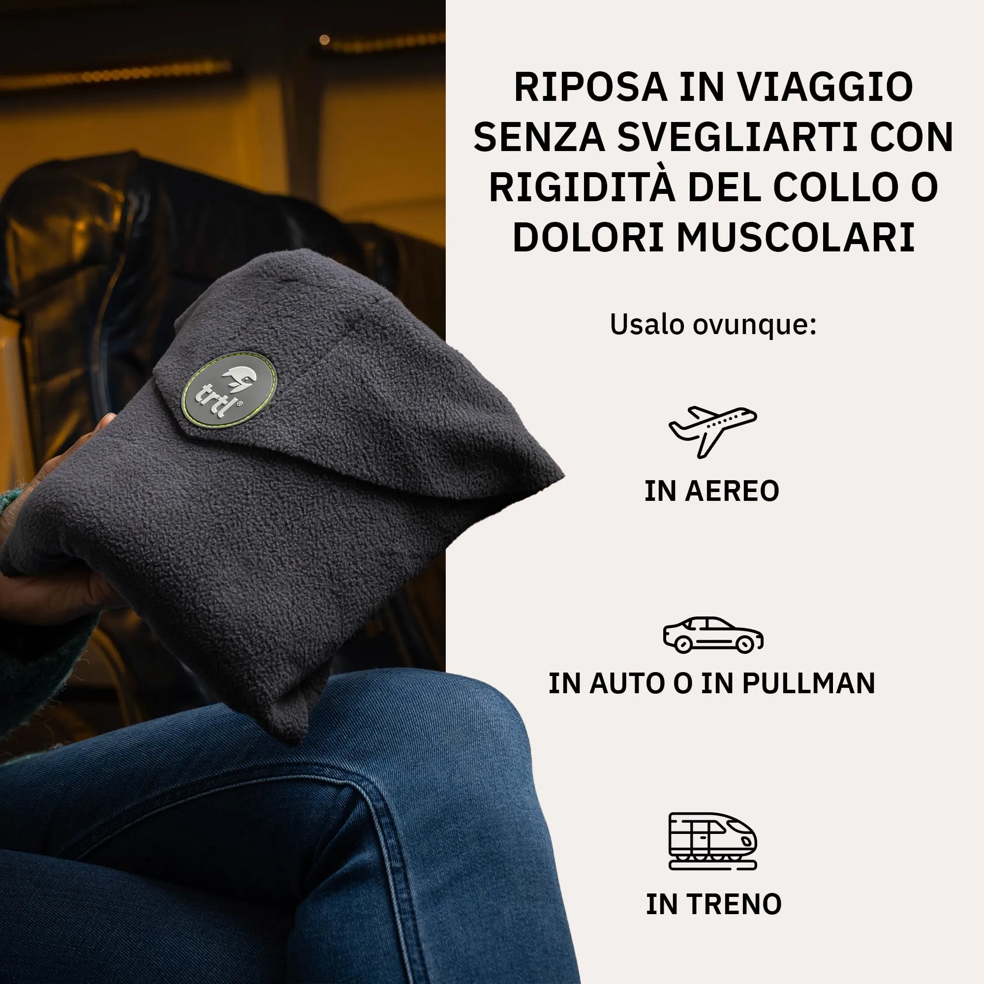 trtl Travel Pillow Rosso | Cuscino da Viaggio salvaspazio | per Viaggiare Comodamente in Aereo, Auto e Autobus | Sistema di Supporto Unico | Lavabile in Lavatrice - immagine 3