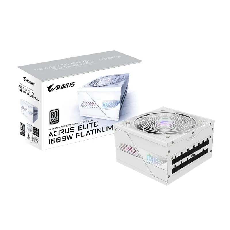 Alimentatore Gigabyte 1000W 80 PLUS Platinum AORUS ELITE P1000W ICE Modulare PCIe 5.0 Bianco - immagine 1