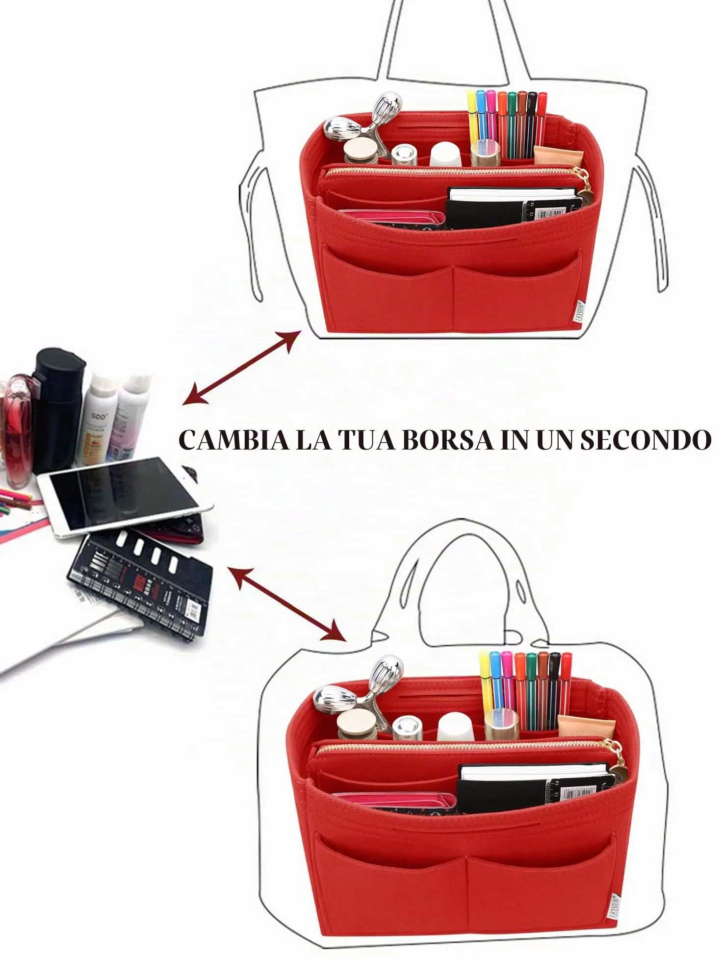 LEXSION Speedy Neverfull PM, M, M, rosso, XL - immagine 5