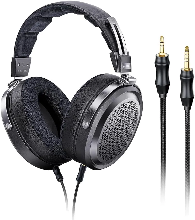 Cuffie ad alta fedeltà aperte con cavo magnetico piatto FiiO FT1 Pro, nere - immagine 1