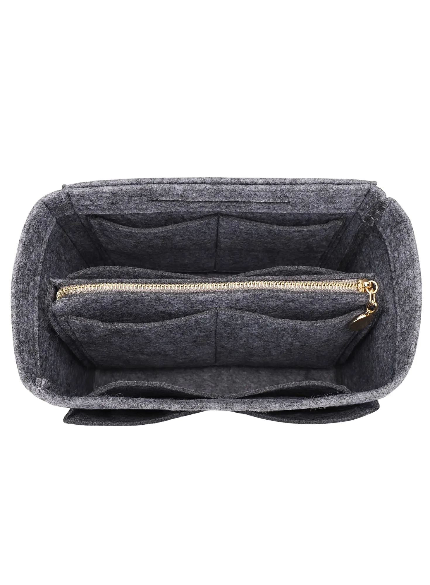 LEXSION Inserto organizer per borsa in feltro con cerniera, borsa tote Shaper Fit Speedy Neverful PM MM, 1-Grigio, M - immagine 1