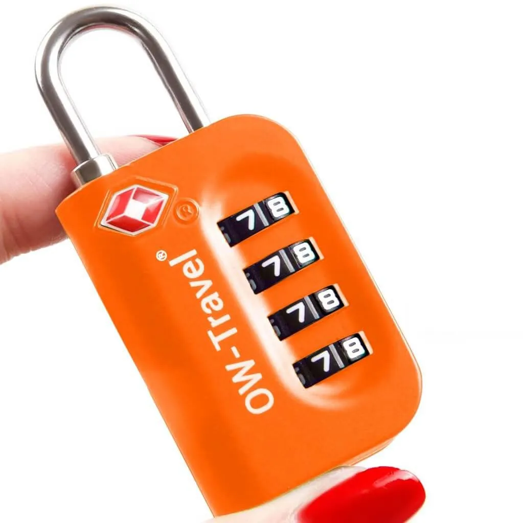 OW-Travel Lucchetto TSA, Lucchetto Valigia Aereo 4 Cifre Arancione 2 Pz - immagine 12