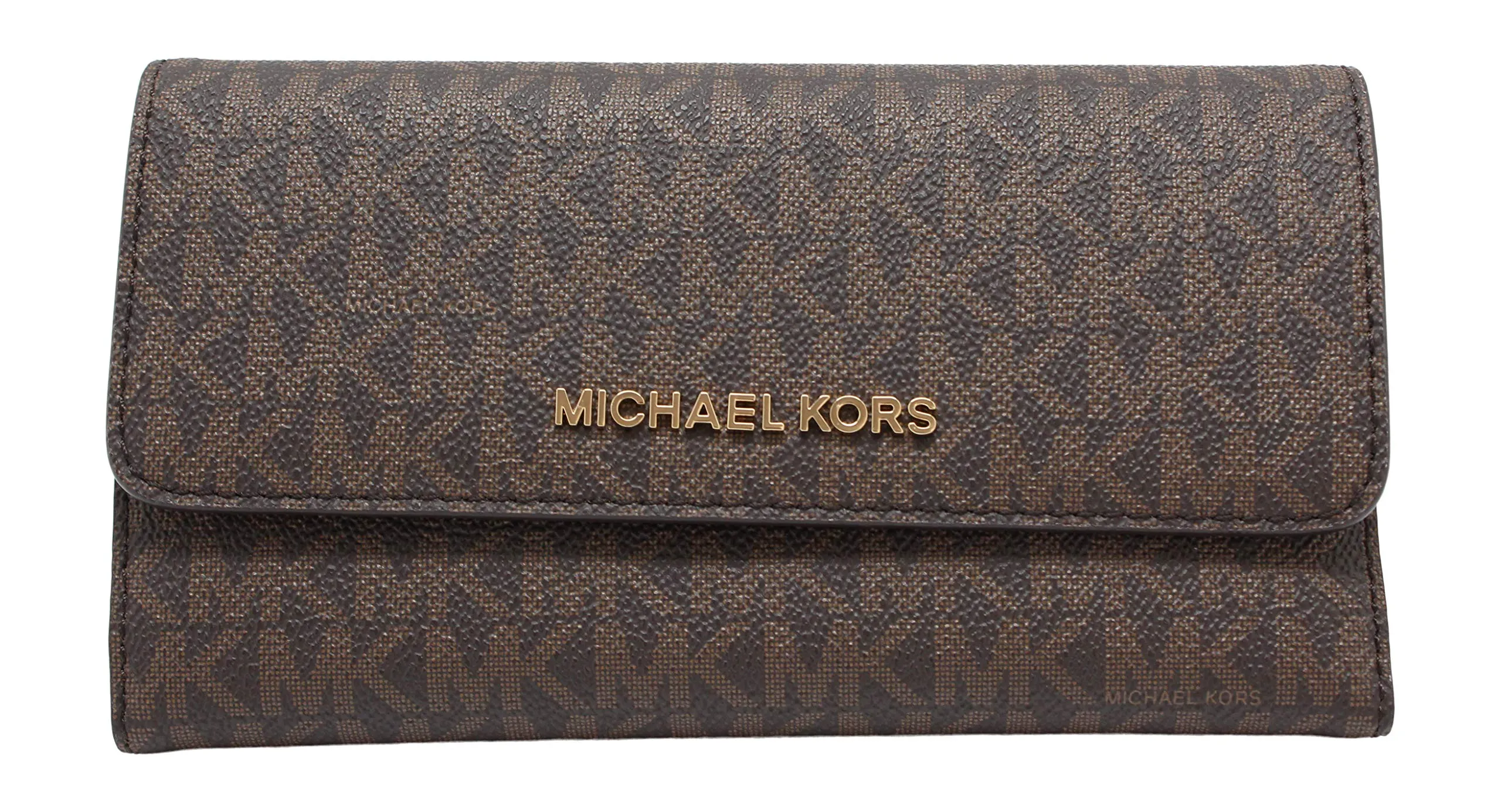 Michael Kors Portafoglio Trifold da viaggio da donna Jet Set grande, Marrone, Large - immagine 1