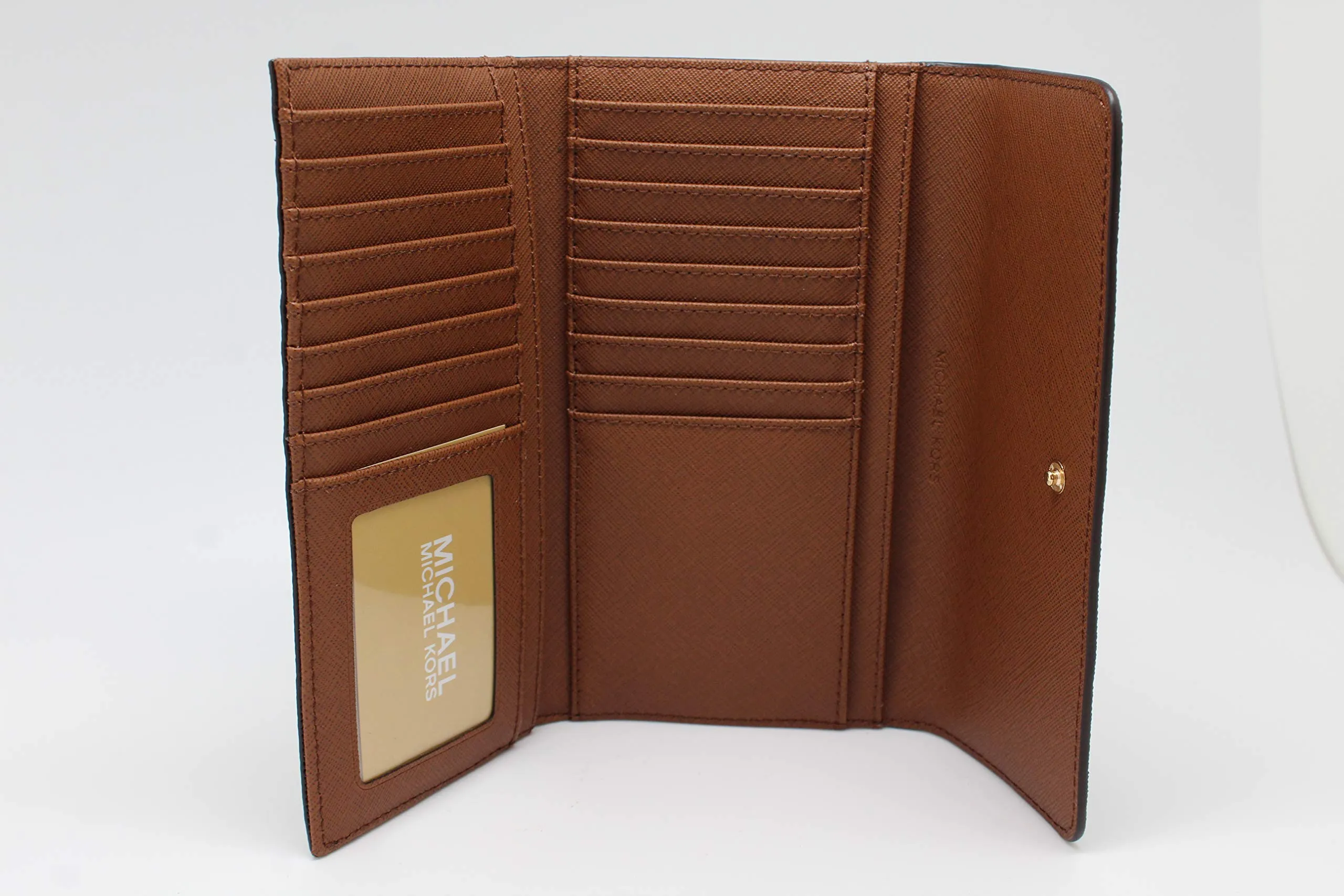 Michael Kors Portafoglio Trifold da viaggio da donna Jet Set grande, Marrone, Large - immagine 7