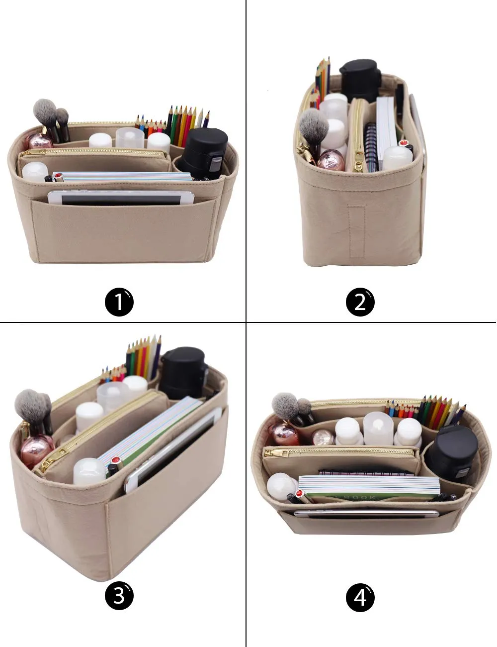 LEXSION, Organizer per borse in feltro, con cerniera, adatto per borse tote Speedy, Neverful, PM, MM - immagine 4