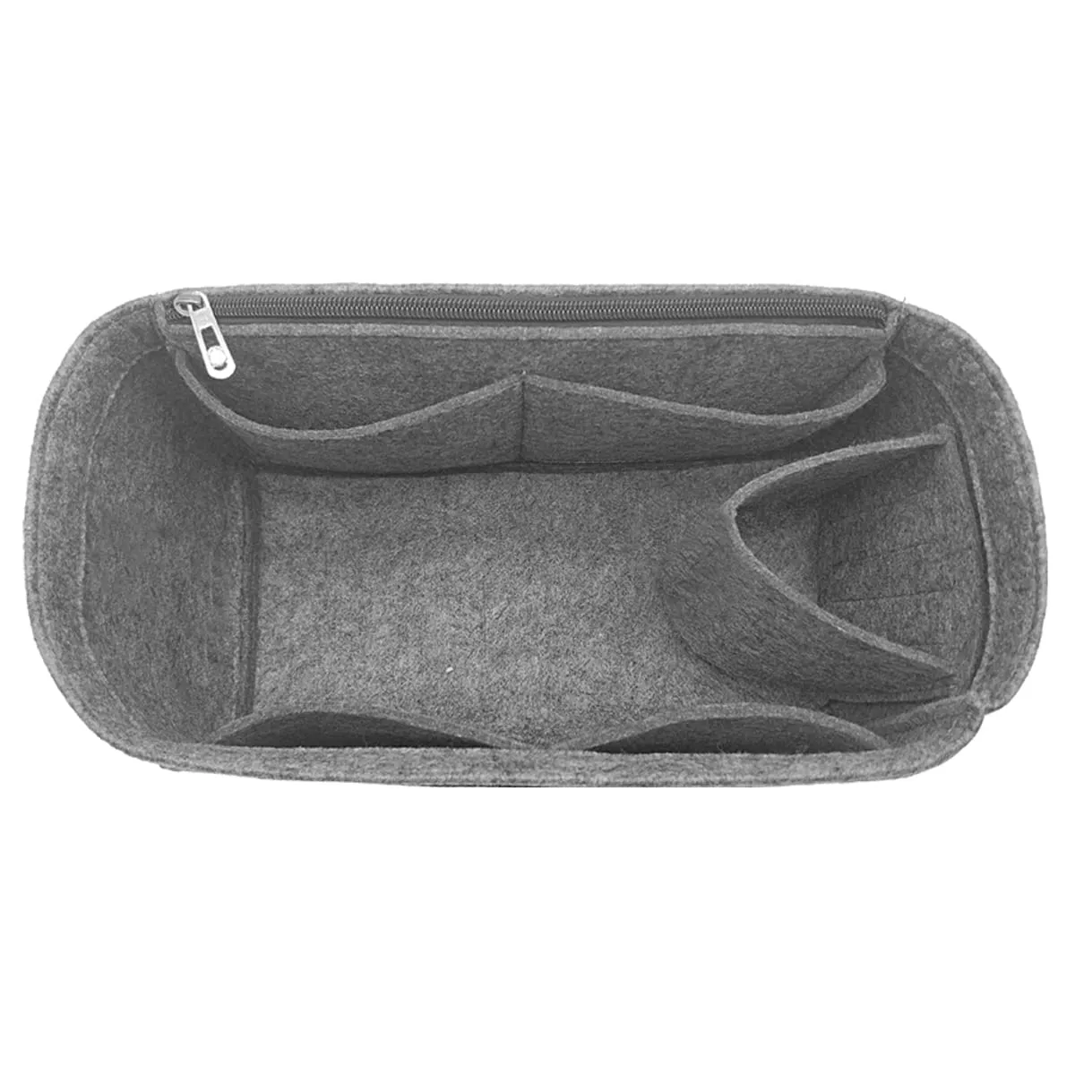 LEXSION Inserto organizer per borsa in feltro con cerniera, borsa tote Shaper Fit Speedy Neverful PM MM, 2-grigio, sottile grande - immagine 6