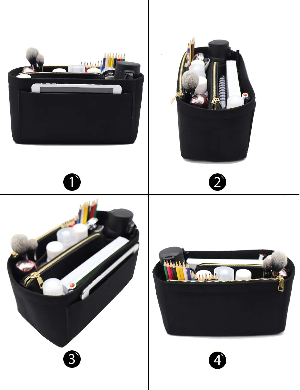 LEXSION, Organizer per borse in feltro, con cerniera, adatto per borse tote Speedy, Neverful, PM, MM, Medium - immagine 3