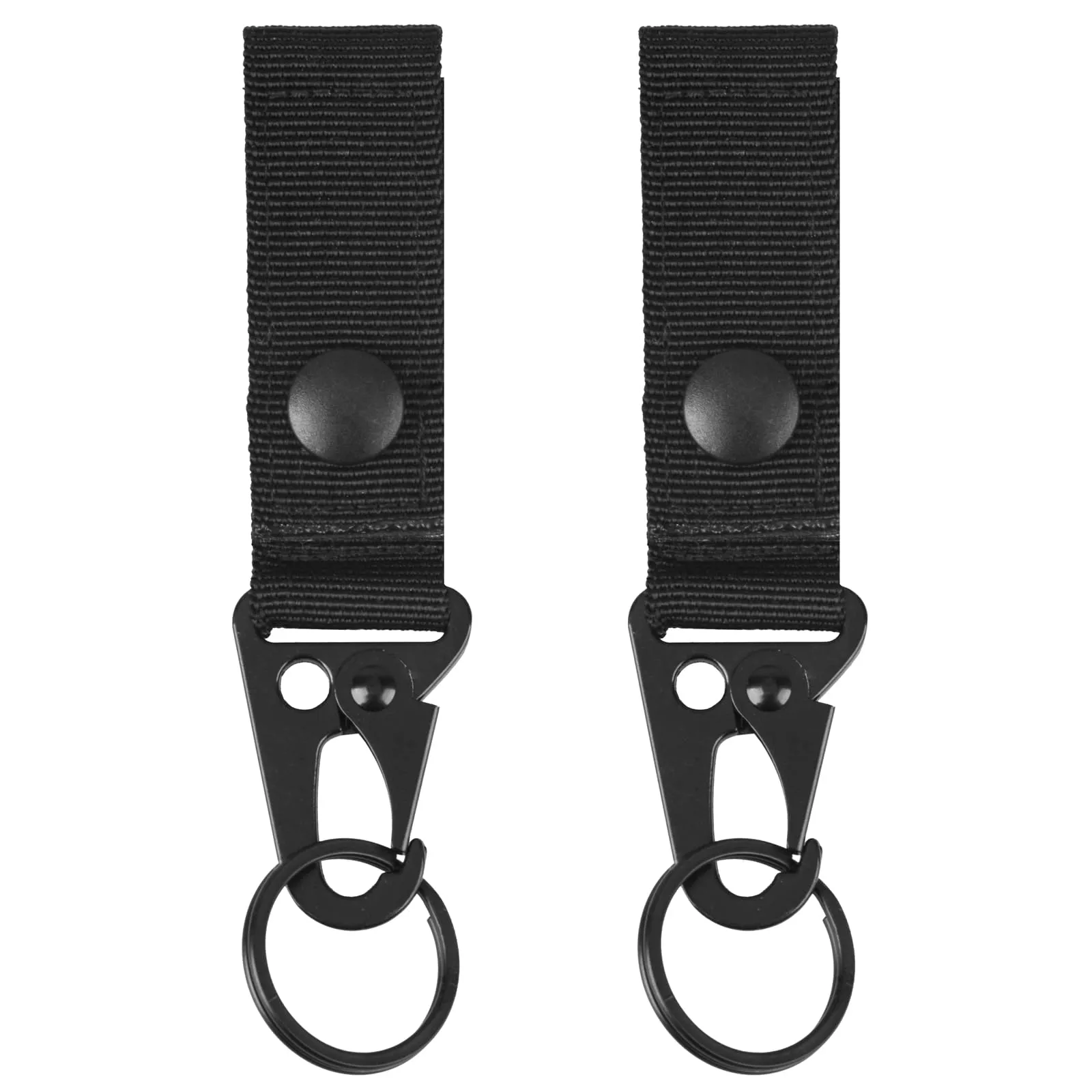 TRIWONDER Portachiavi da Cinturone Tattico con Moschettone, Gancio Portachiavi Militare in Nylon per Caccia Escursioni Polizia e Guardia Giurata (A - Nero - 2 Pezzi) - immagine 1