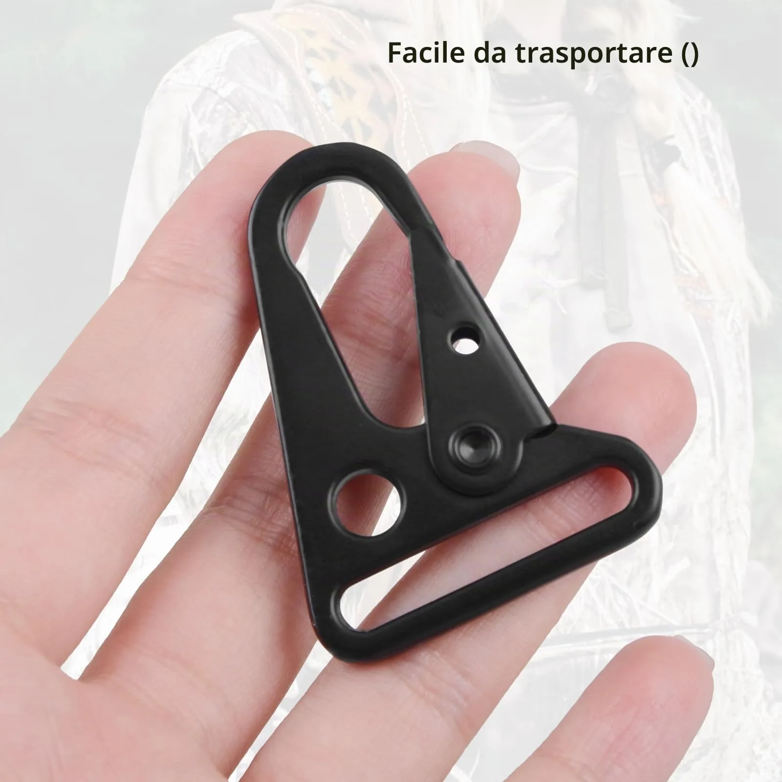 TRIWONDER Portachiavi da Cinturone Tattico con Moschettone, Gancio Portachiavi Militare in Nylon per Caccia Escursioni Polizia e Guardia Giurata (D - Ganci (25mm) - 12 Pezzi) - immagine 5