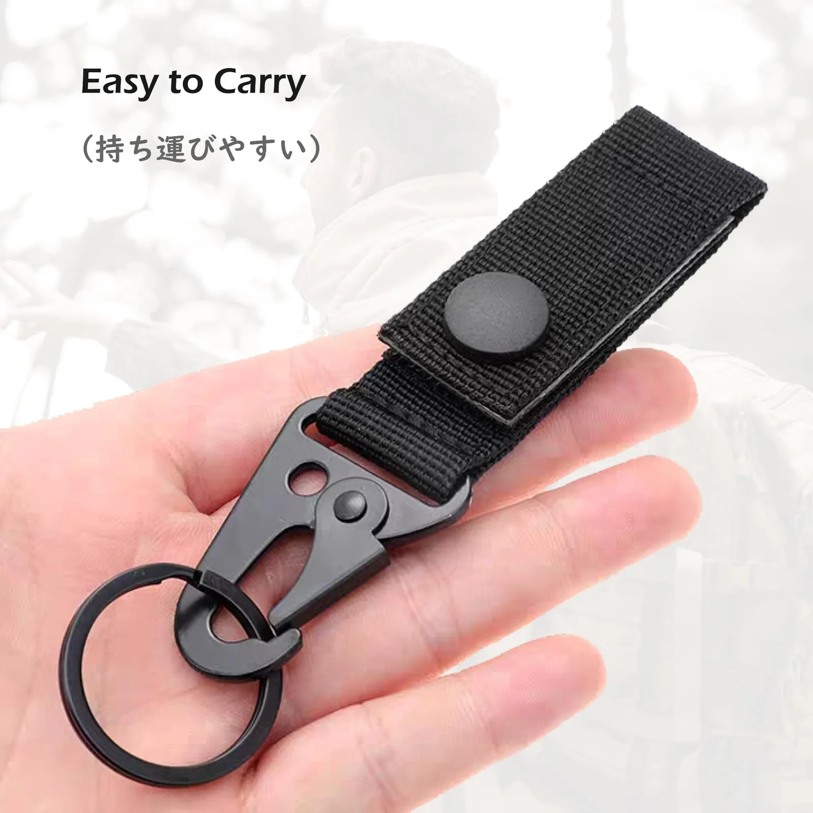 TRIWONDER Portachiavi da Cinturone Tattico con Moschettone, Gancio Portachiavi Militare in Nylon per Caccia Escursioni Polizia e Guardia Giurata (A - Verde - 4 Pezzi) - immagine 6