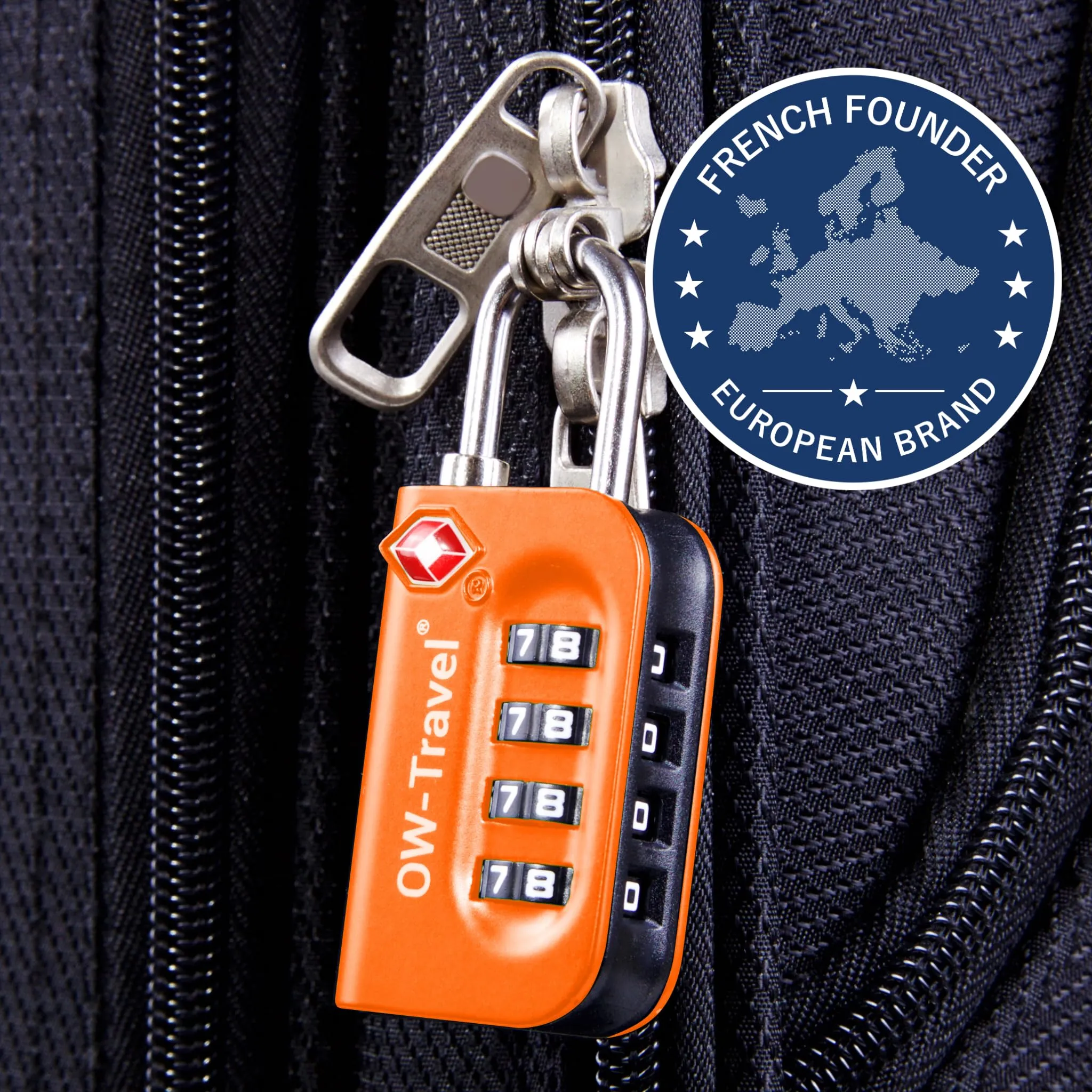 OW-Travel Lucchetto TSA, Lucchetto Valigia Aereo 4 Cifre Arancione 1 Pz - immagine 3