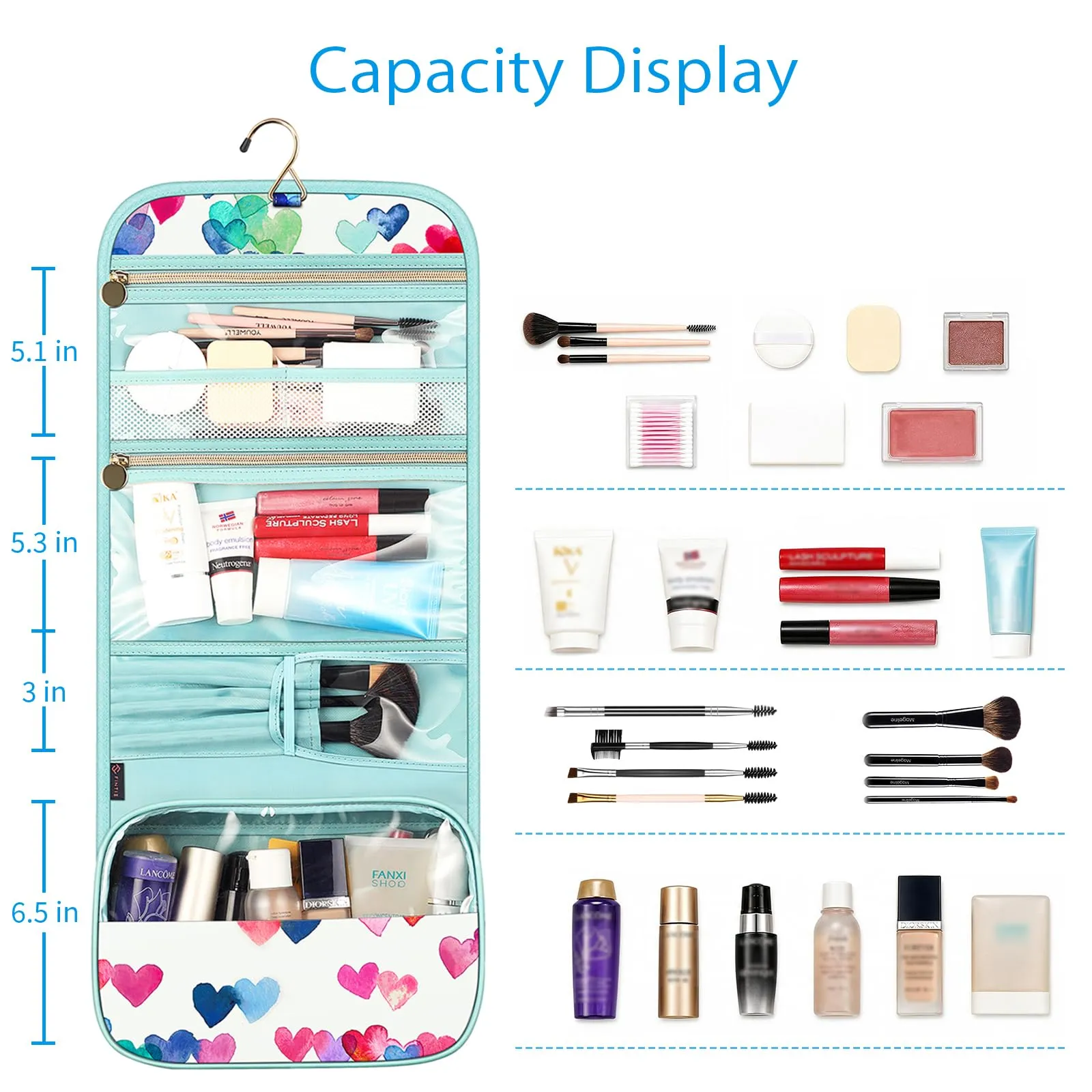 FINTIE Beauty Case da Viaggio Portatile Trucco - immagine 5