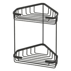 Porta oggetti box doccia 2 ripiani a vite (20x15x27cm) AUGUSTUS Nero opaco 248114 - immagine 1
