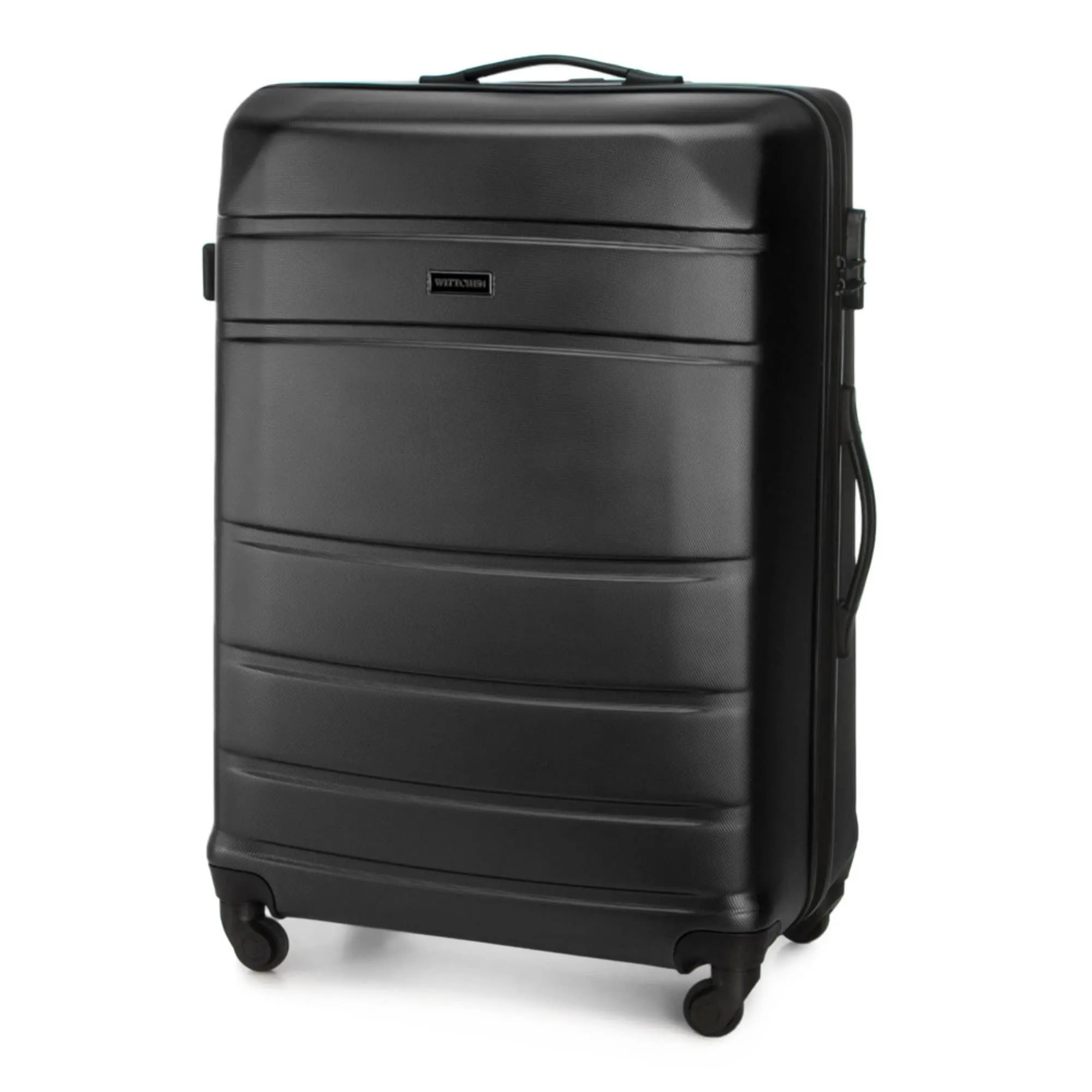 WITTCHEN Valigia grande trolley da viaggio check-in guscio rigido ABS con 4 ruote piroettanti chiusura a combinazione maniglia telescopica Globe Line Nero Ryanair/ITA Airways - immagine 4
