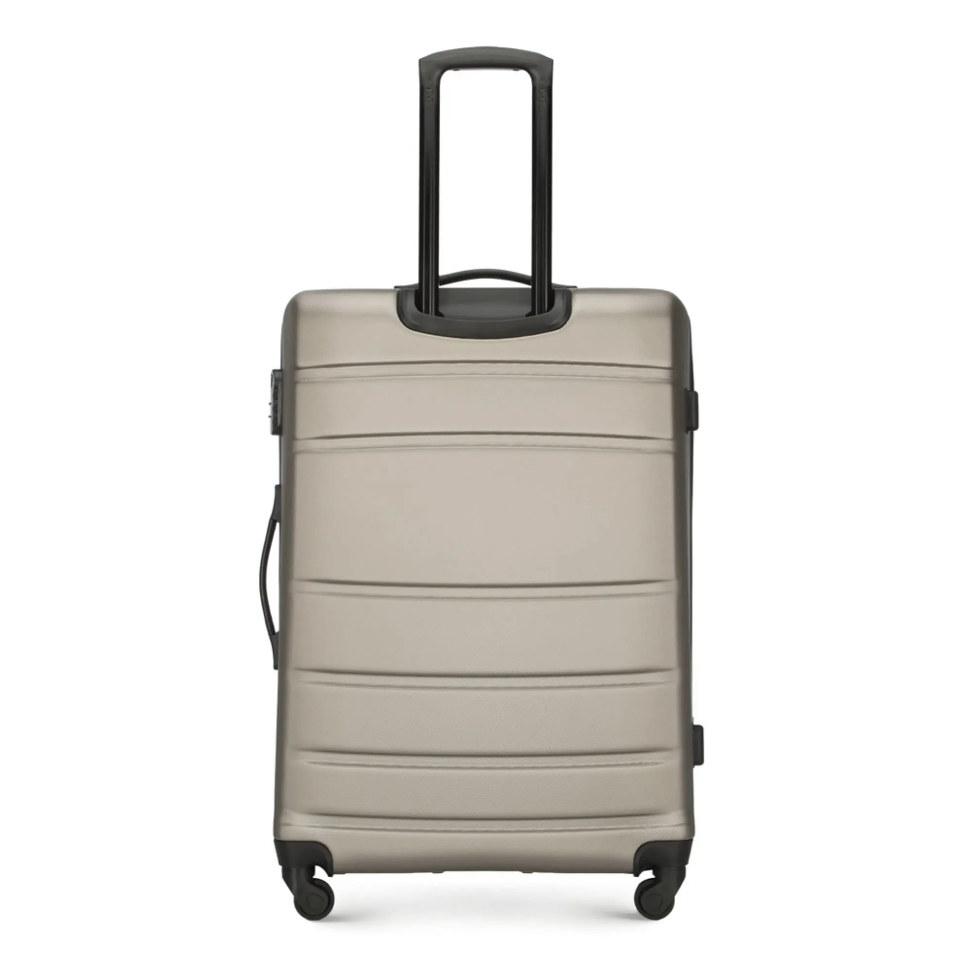 WITTCHEN Valigia grande trolley da viaggio check-in guscio rigido ABS con 4 ruote piroettanti chiusura a combinazione maniglia telescopica Globe Line Champagne Ryanair/ITA Airways - immagine 4