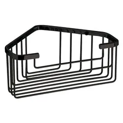 Porta oggetti box doccia angolare a vite (20x15,1x8cm) AUGUSTUS Nero opaco 248314 - immagine 1