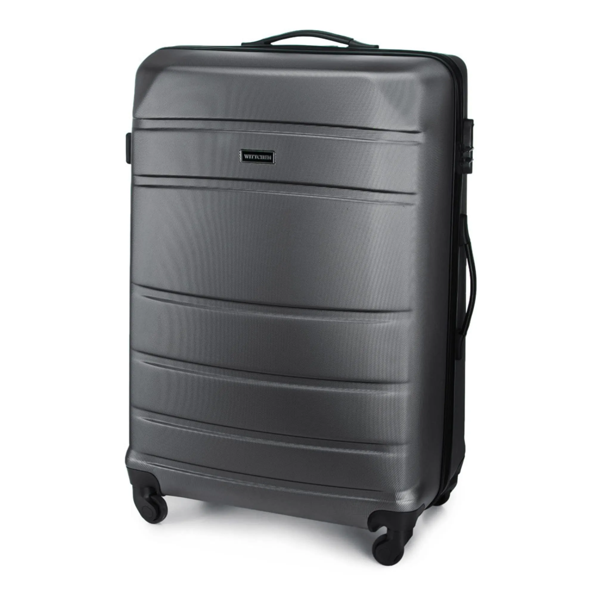 WITTCHEN Valigia grande trolley da viaggio check-in guscio rigido ABS con 4 ruote piroettanti chiusura a combinazione maniglia telescopica Globe Line Grigio Ryanair/ITA Airways - immagine 4