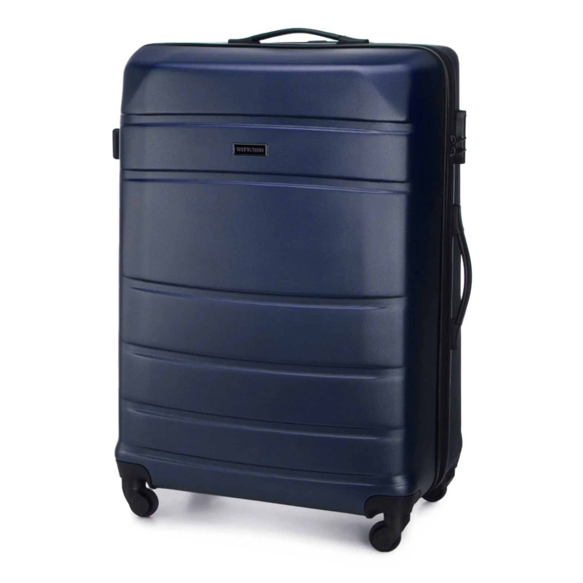 WITTCHEN Valigia grande trolley da viaggio check-in guscio rigido ABS con 4 ruote piroettanti chiusura a combinazione maniglia telescopica Globe Line Blu Navy Ryanair/ITA Airways - immagine 4