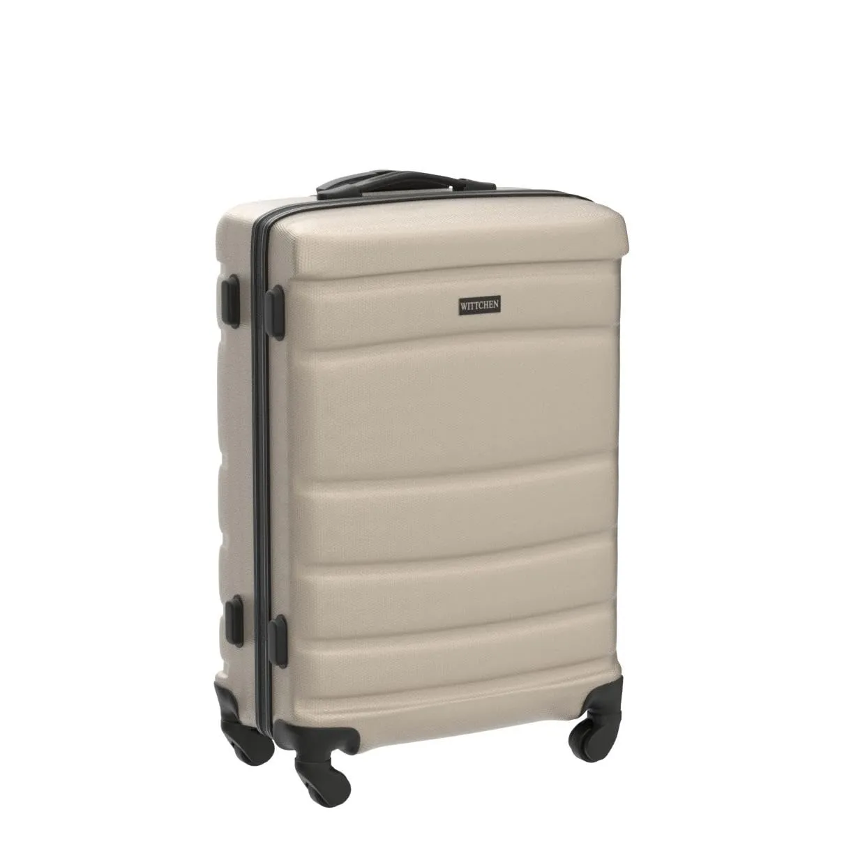 WITTCHEN Valigia Media Trolley Valigia Rigida in ABS Valigia Bagaglio Valigie con 4 Ruote Serratura a combinazione Maniglia telescopica Globe Line Champagne Ryanair/ITA Airways/easyJet - immagine 4
