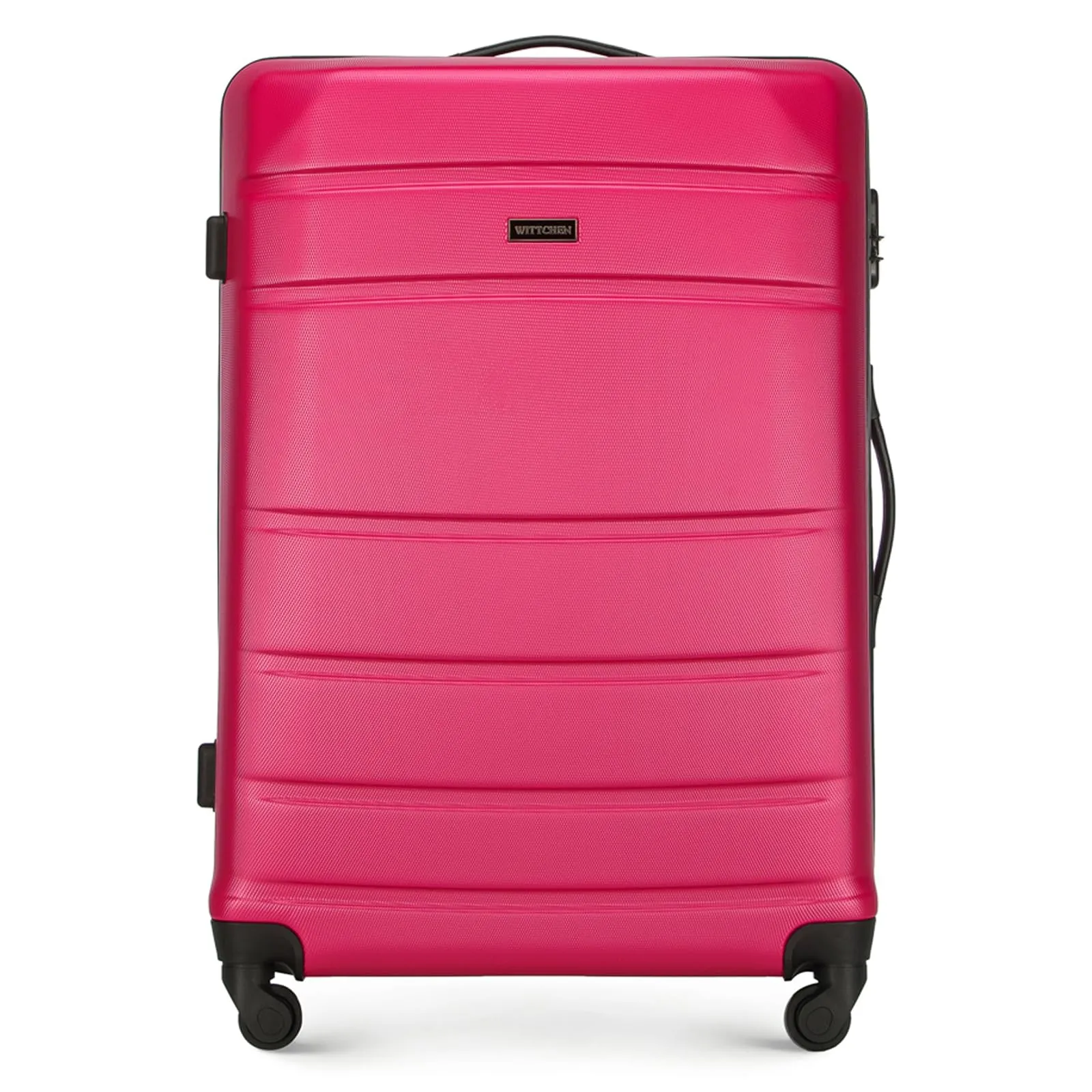 WITTCHEN Valigia grande trolley da viaggio check-in guscio rigido ABS con 4 ruote piroettanti chiusura a combinazione maniglia telescopica Globe Line Rosa Ryanair/ITA Airways - immagine 1