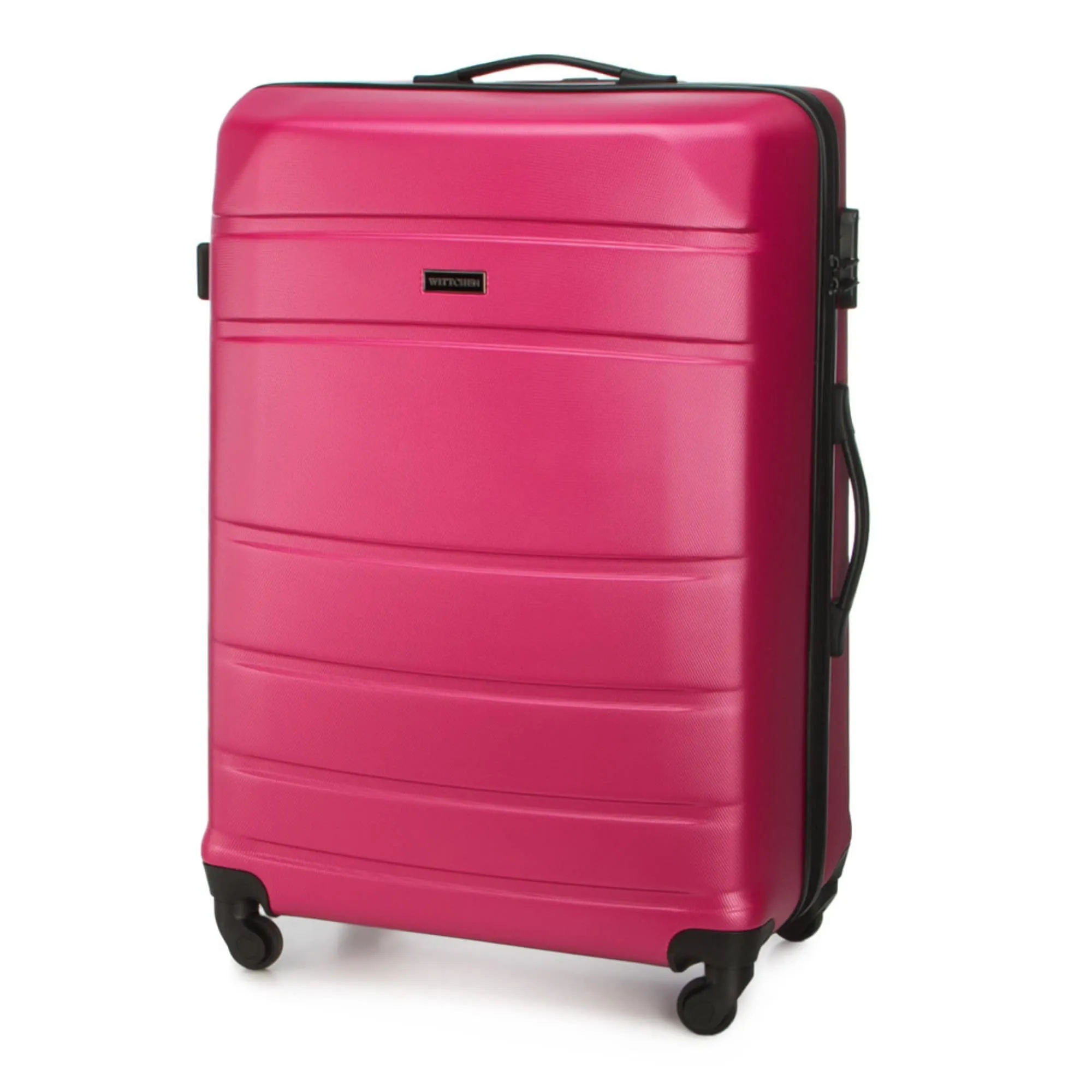 WITTCHEN Valigia grande trolley da viaggio check-in guscio rigido ABS con 4 ruote piroettanti chiusura a combinazione maniglia telescopica Globe Line Rosa Ryanair/ITA Airways - immagine 4