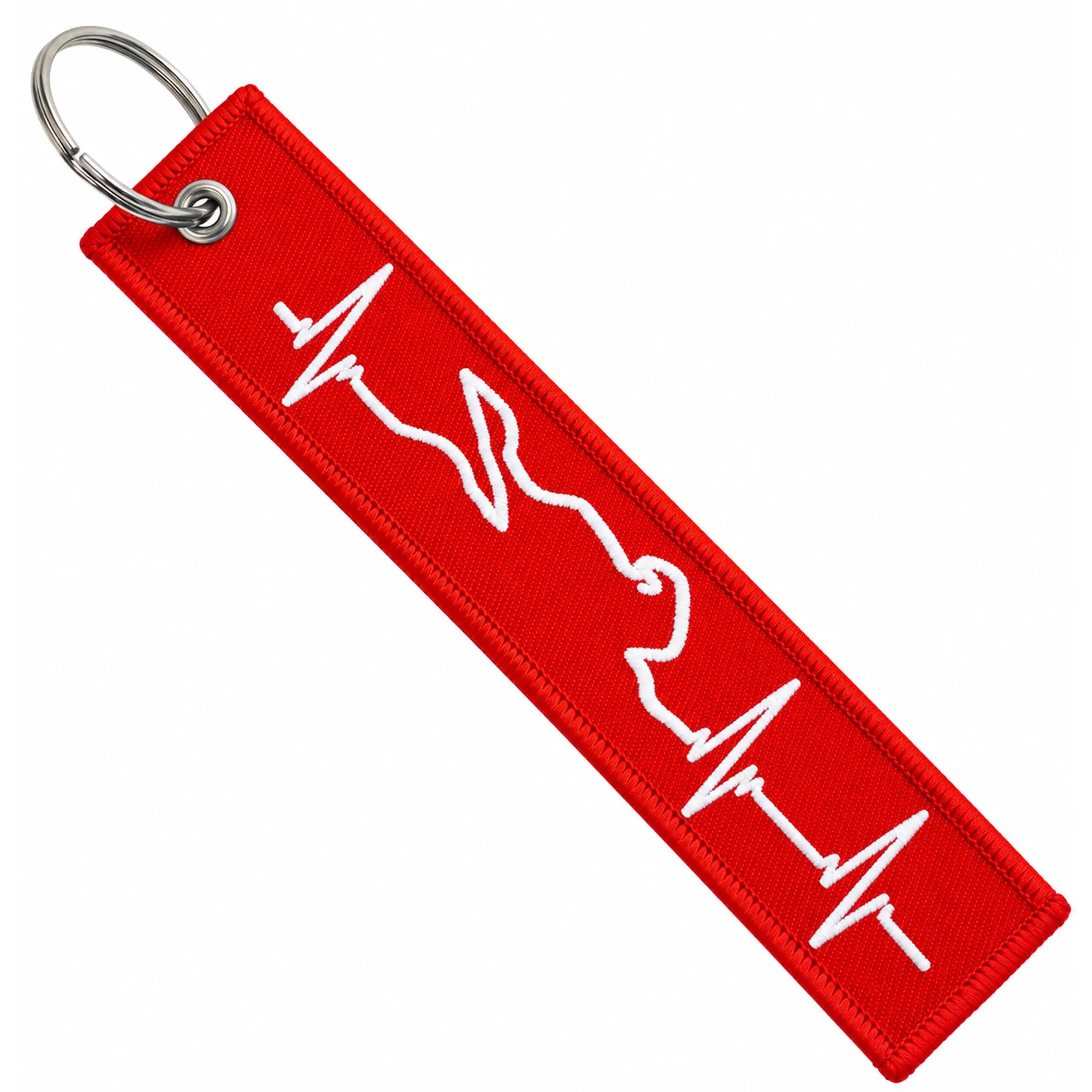 Autodomy Portachiavi Moto con Ricamo su Entrambi i Lati 12x 3cm - immagine 1
