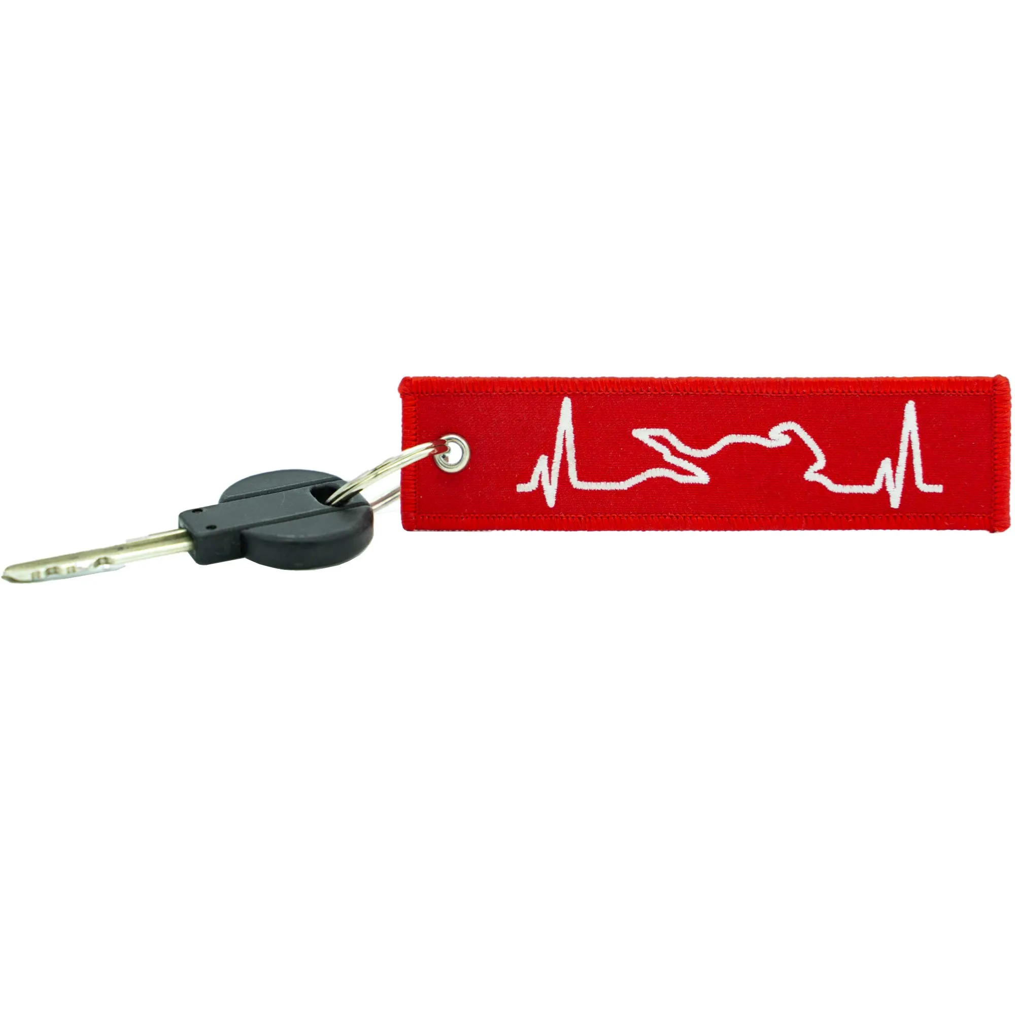 Autodomy Portachiavi Moto con Ricamo su Entrambi i Lati 12x 3cm - immagine 2