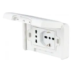 Placca elettrica (Presa Pluristd 2P+T 10/16A; Presa Bipasso 2P+T 10/16A) Bianco PP6097X - immagine 1