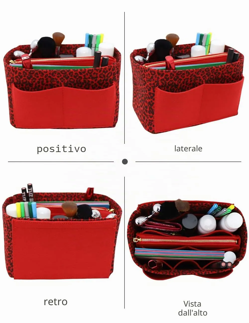 LEXSION Organizer per borsa in feltro con cerniera per borsa da trasporto per Speedy Neverfull PM MM X-Large - immagine 5