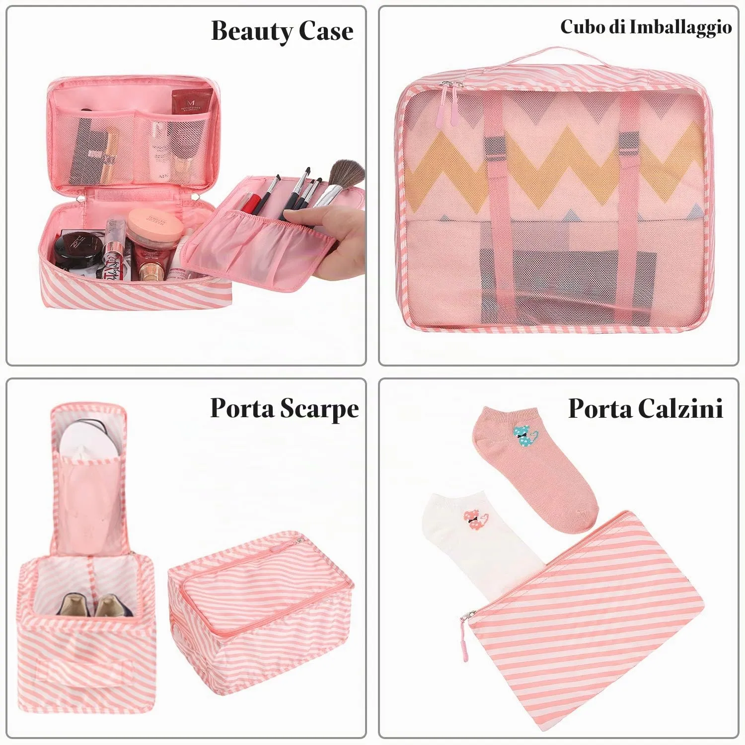 BAGAIL Set di 8 Cubi da Imballaggio per Valigie, Organizzatori per Bagagli Leggeri, Cubi da imballaggio per Accessori da Viaggio - immagine 3
