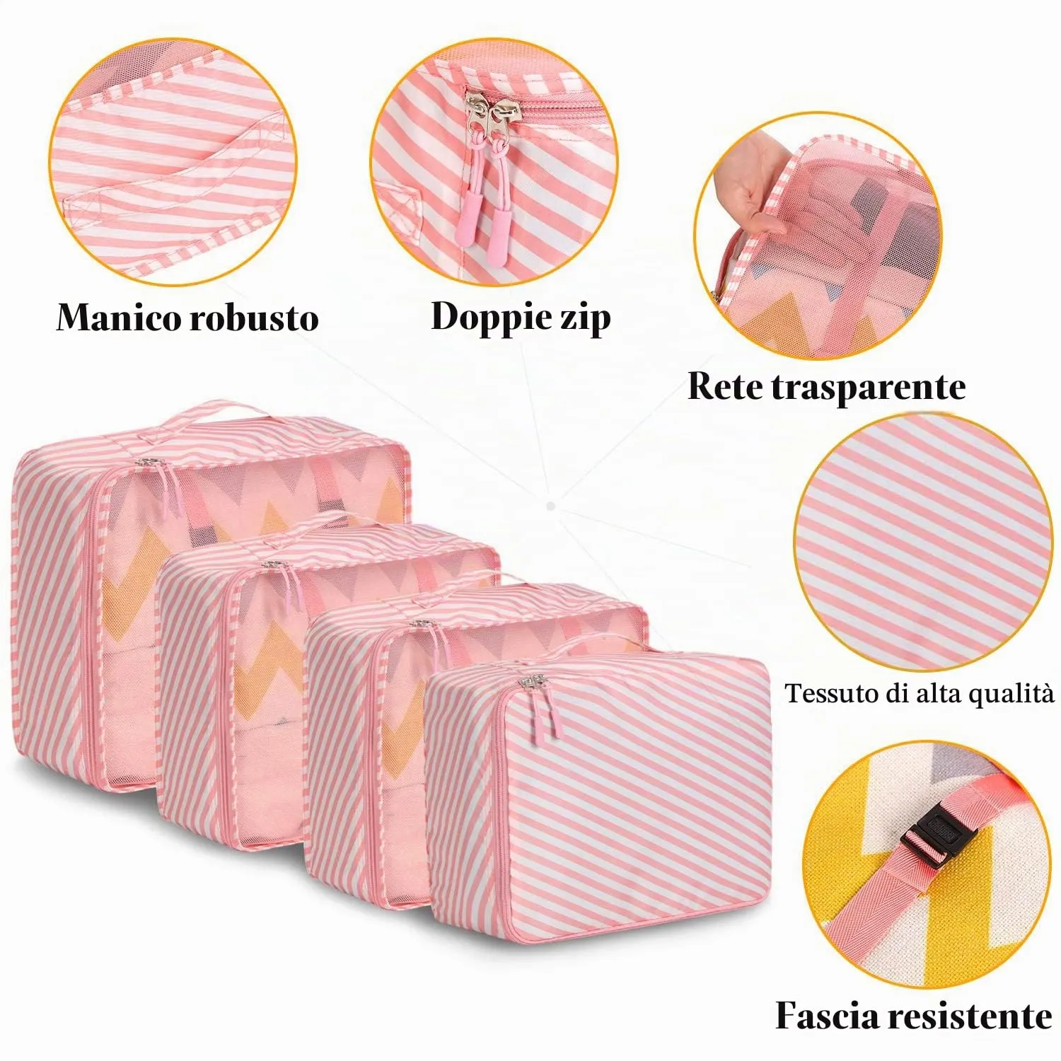 BAGAIL Set di 8 Cubi da Imballaggio per Valigie, Organizzatori per Bagagli Leggeri, Cubi da imballaggio per Accessori da Viaggio - immagine 4