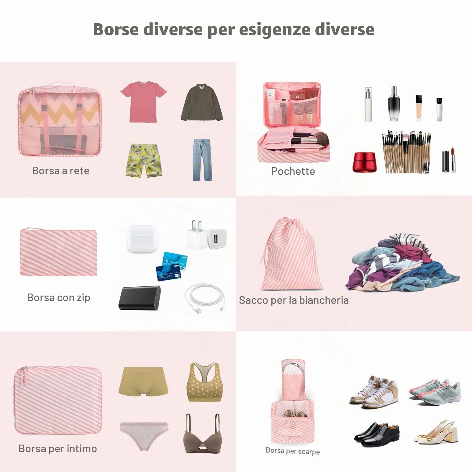 BAGAIL Set di 8 Cubi da Imballaggio per Valigie, Organizzatori per Bagagli Leggeri, Cubi da imballaggio per Accessori da Viaggio - immagine 5