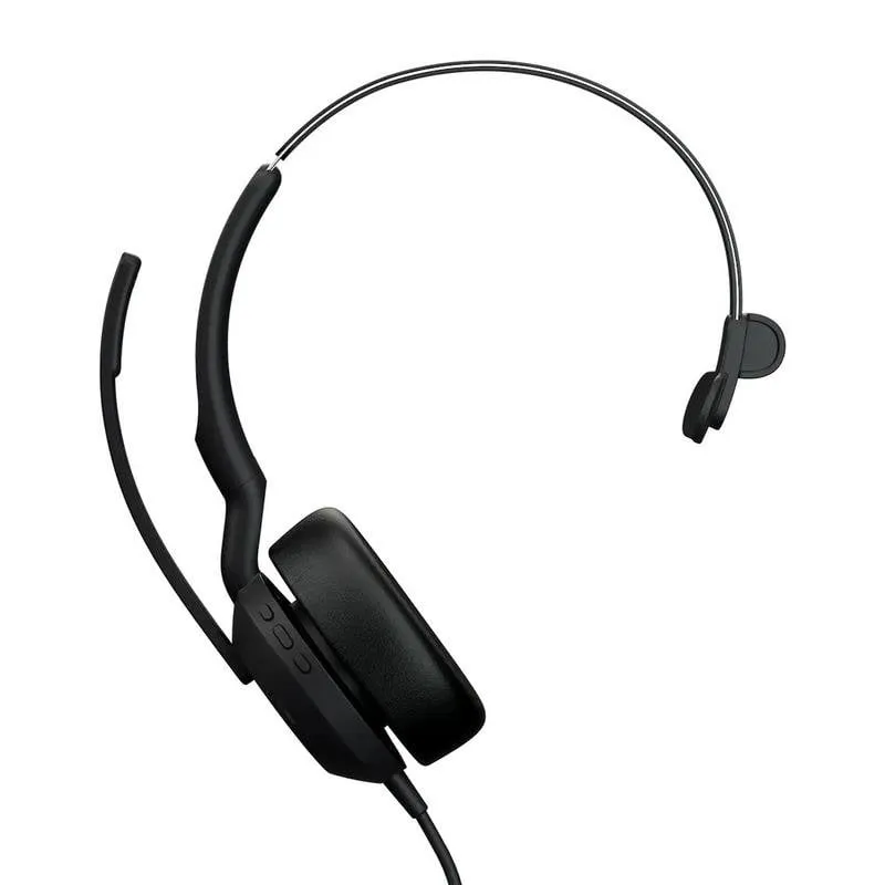 Auricolari Jabra Evolve2 50 con cavo USB-C/USB-A, ANC, microfono retrattile, neri - immagine 1
