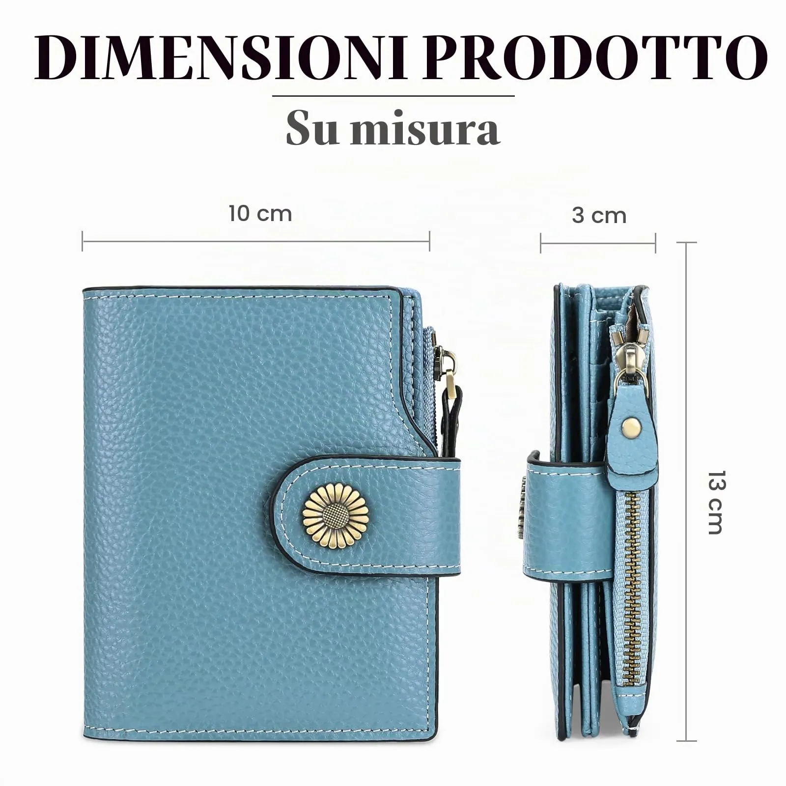 SENDEFN Portafoglio Donna Pelle con Bloccaggio RFID Piccolo Portamonete Donna, 10 Scomparti per Carte con 2 Finestra di Identificazione e 1 Tasca con Cerniera - immagine 7