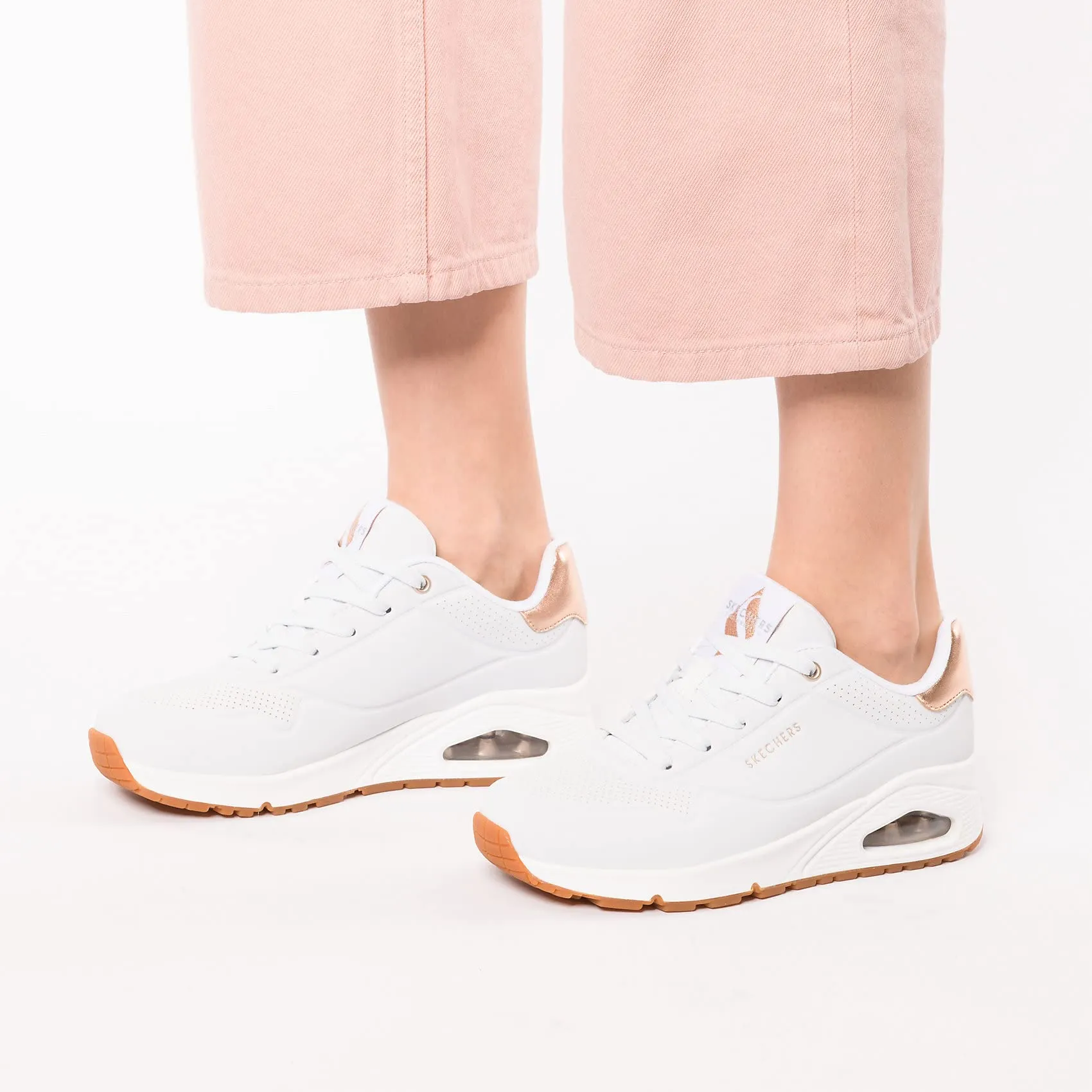 Skechers Uno - Golden Air, Sneakers Donna, Bianco White Black Gold, 35.5 EU - immagine 2