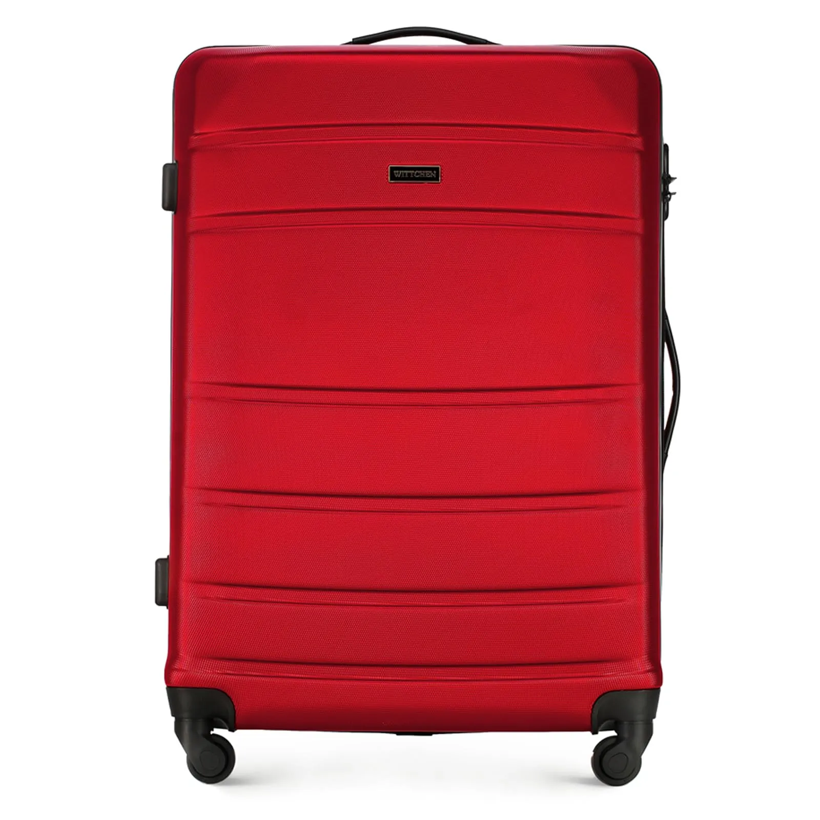 WITTCHEN Valigia grande trolley da viaggio check-in guscio rigido ABS con 4 ruote piroettanti chiusura a combinazione maniglia telescopica Globe Line Rosso Ryanair/ITA Airways - immagine 1