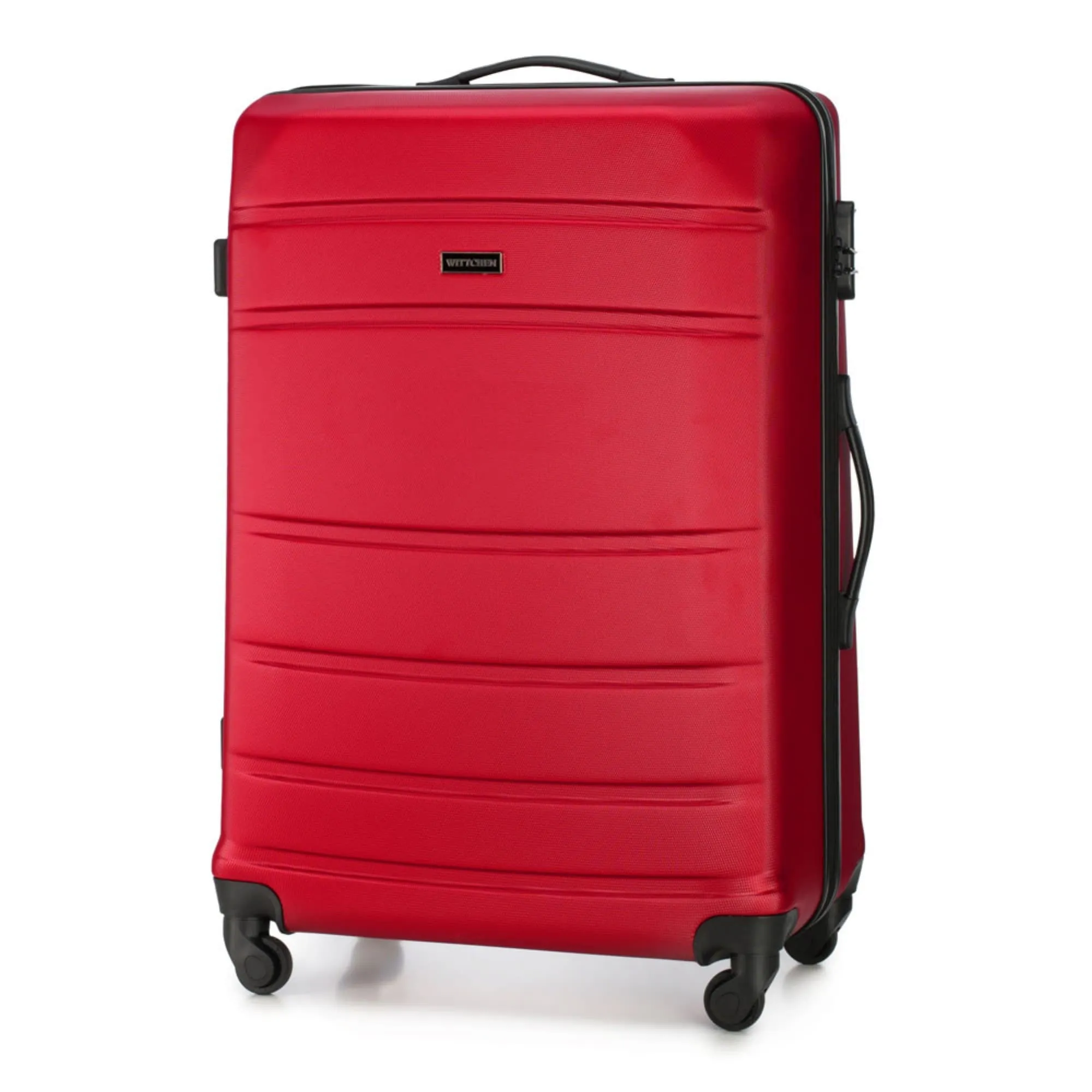 WITTCHEN Valigia grande trolley da viaggio check-in guscio rigido ABS con 4 ruote piroettanti chiusura a combinazione maniglia telescopica Globe Line Rosso Ryanair/ITA Airways - immagine 4