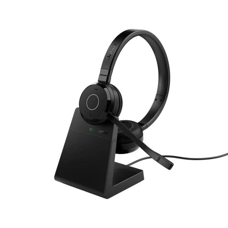 Auricolari Jabra Evolve 65 TE Wireless e Cablati Bluetooth con Cancellazione Rumore Passiva per Ufficio e Call Center, nero - immagine 1