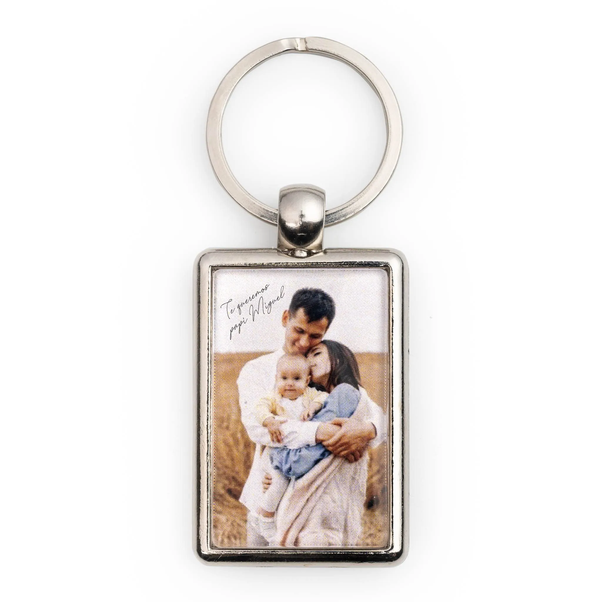 Wanapix | Portachiavi Personalizzato con Foto e Testo | Personalizzato su 2 Lati | Portachiavi Rettangolare in Metallo | Regalo Originale per Uomo e Donna | 2,8x4,3cm - immagine 2