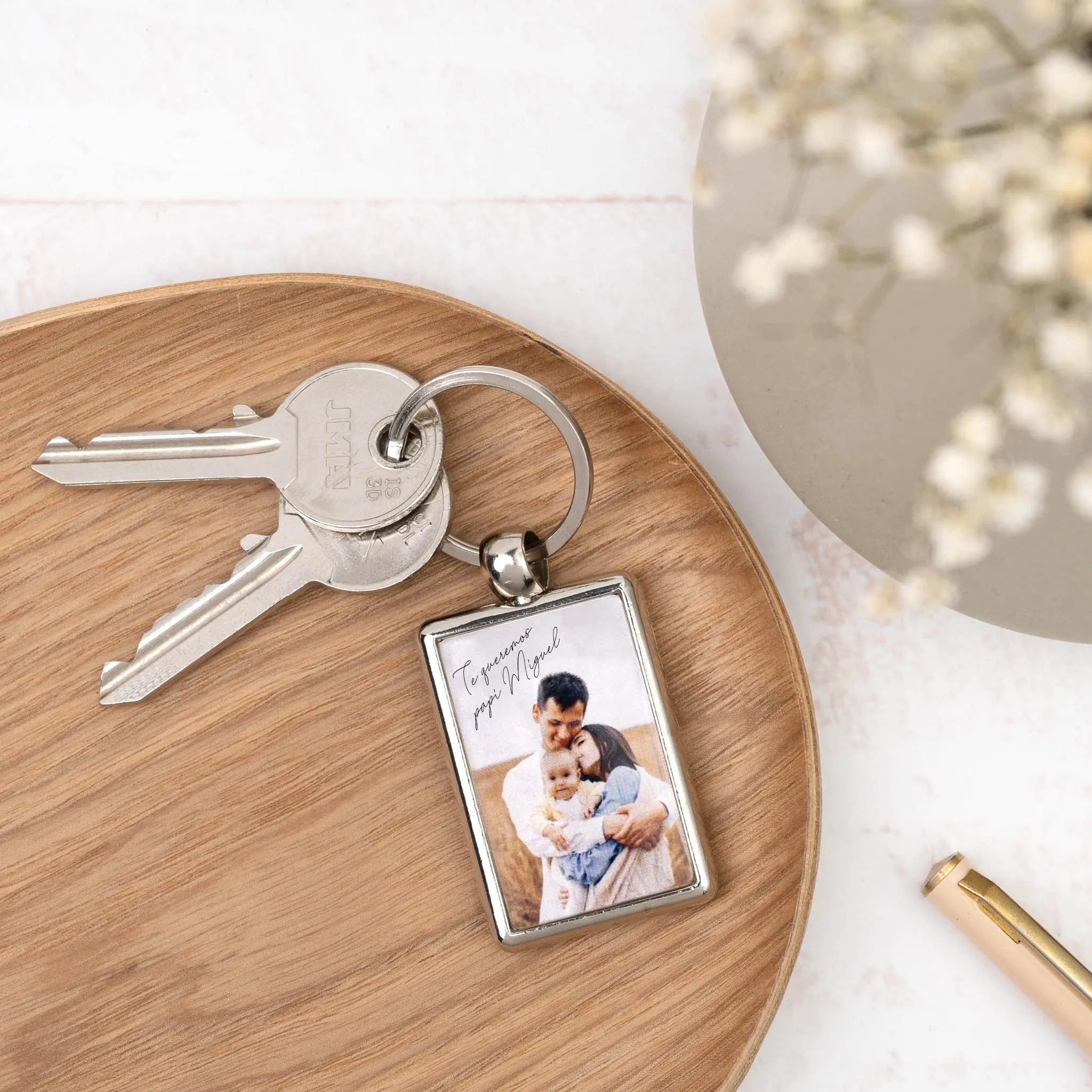 Wanapix | Portachiavi Personalizzato con Foto e Testo | Personalizzato su 2 Lati | Portachiavi Rettangolare in Metallo | Regalo Originale per Uomo e Donna | 2,8x4,3cm - immagine 5