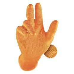 Guanti monouso nitrile 50 pz (taglia l ) GRIPPAZ Arancio 246ORL - immagine 1