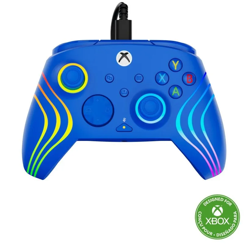 Gamepad USB Wired con Retroilluminazione LED Multicolore e Pulsanti Spalla Blu - immagine 1