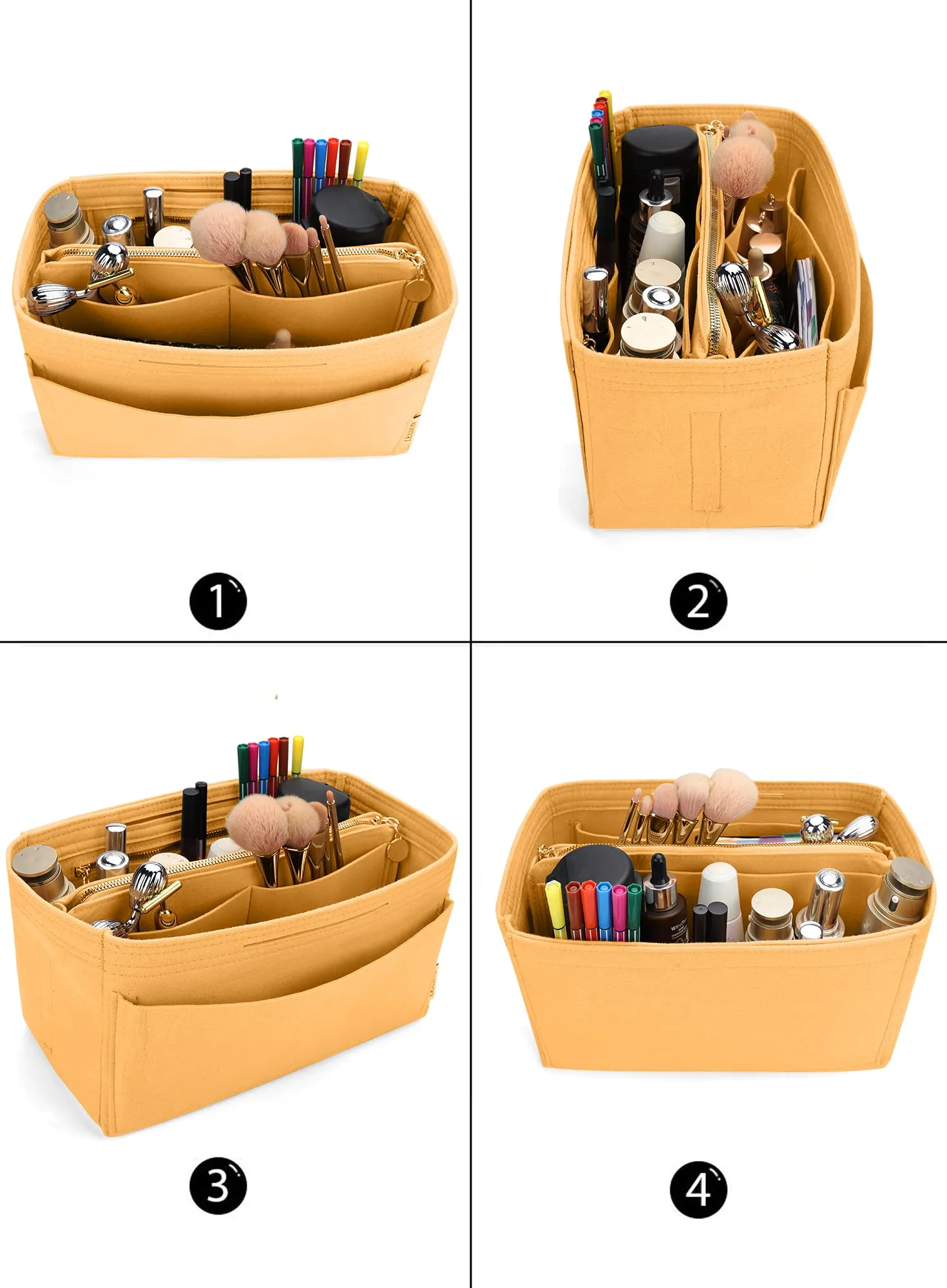 LEXSION, 8037, organizer per borse in feltro, con cerniera, adatto per - immagine 5