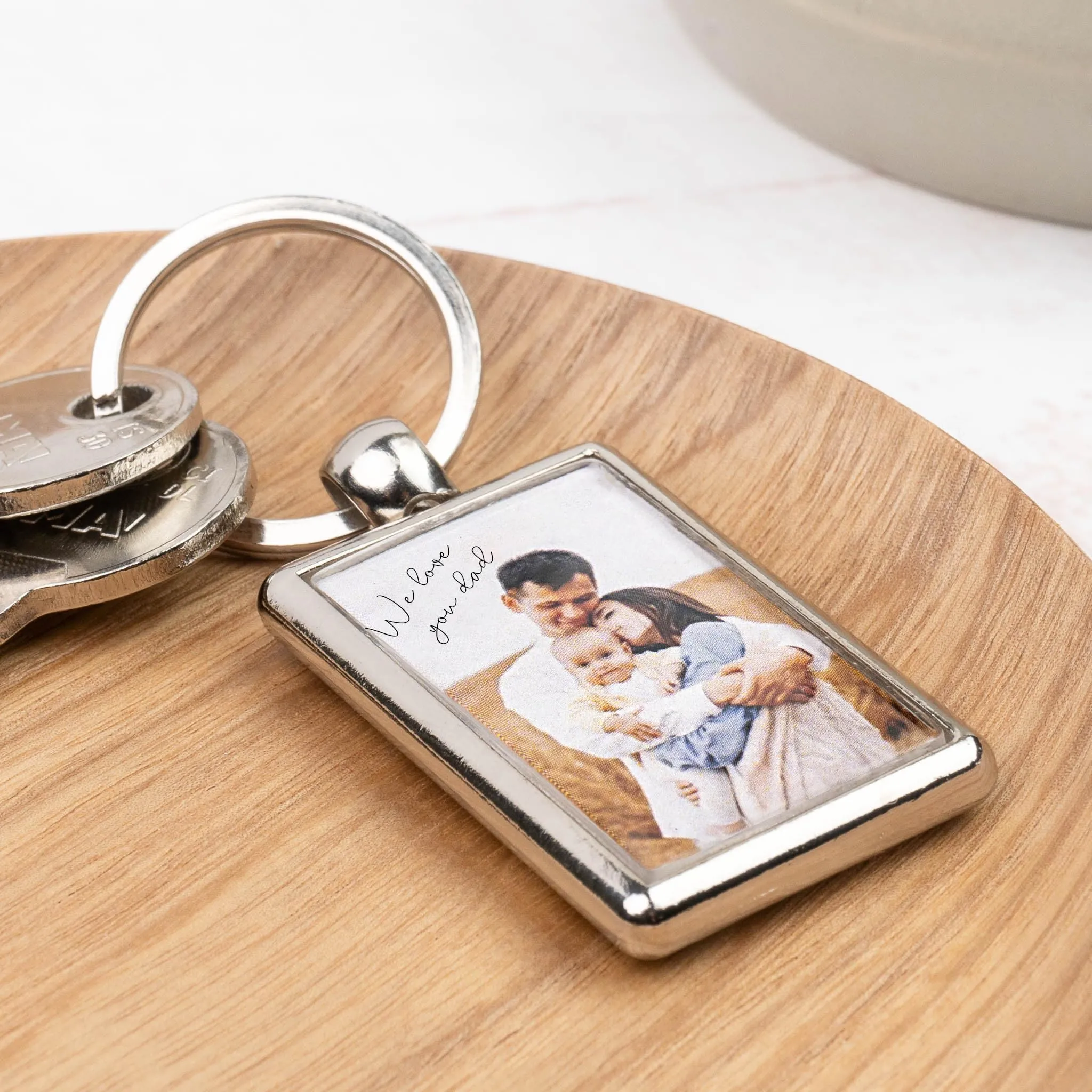 Wanapix | Portachiavi Personalizzato con Foto e Testo | Portachiavi Rettangolare in Metallo | Regalo Originale per Uomo e Donna |Personalizzato su 1 Lato | 2,8x4,3cm - immagine 2