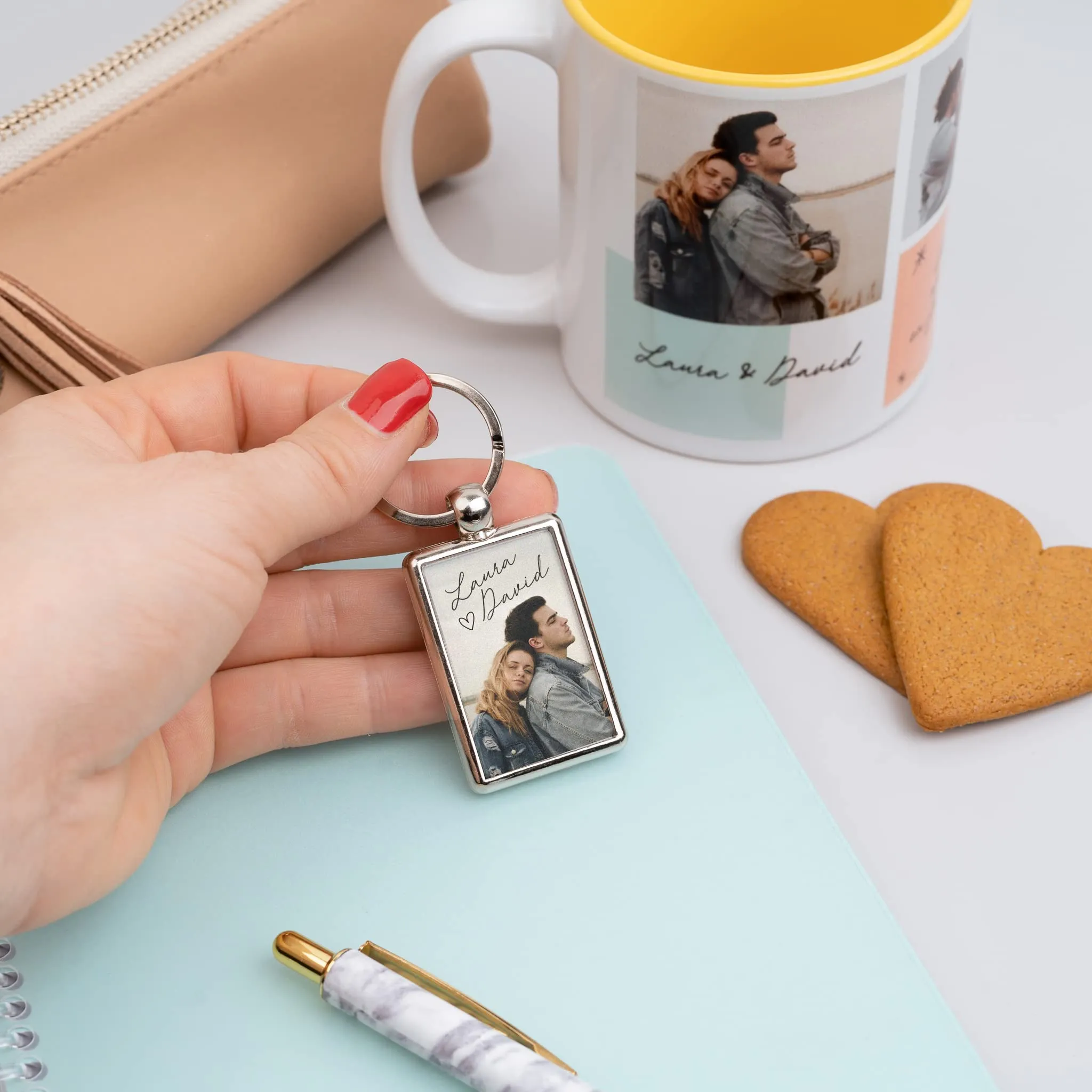 Wanapix | Portachiavi Personalizzato con Foto e Testo | Portachiavi Rettangolare in Metallo | Regalo Originale per Uomo e Donna |Personalizzato su 1 Lato | 2,8x4,3cm - immagine 3