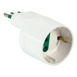 Adattatore 1 presa 2P+T 16A (std tedesco) SALVASPAZIO Bianco 82125 - immagine 1