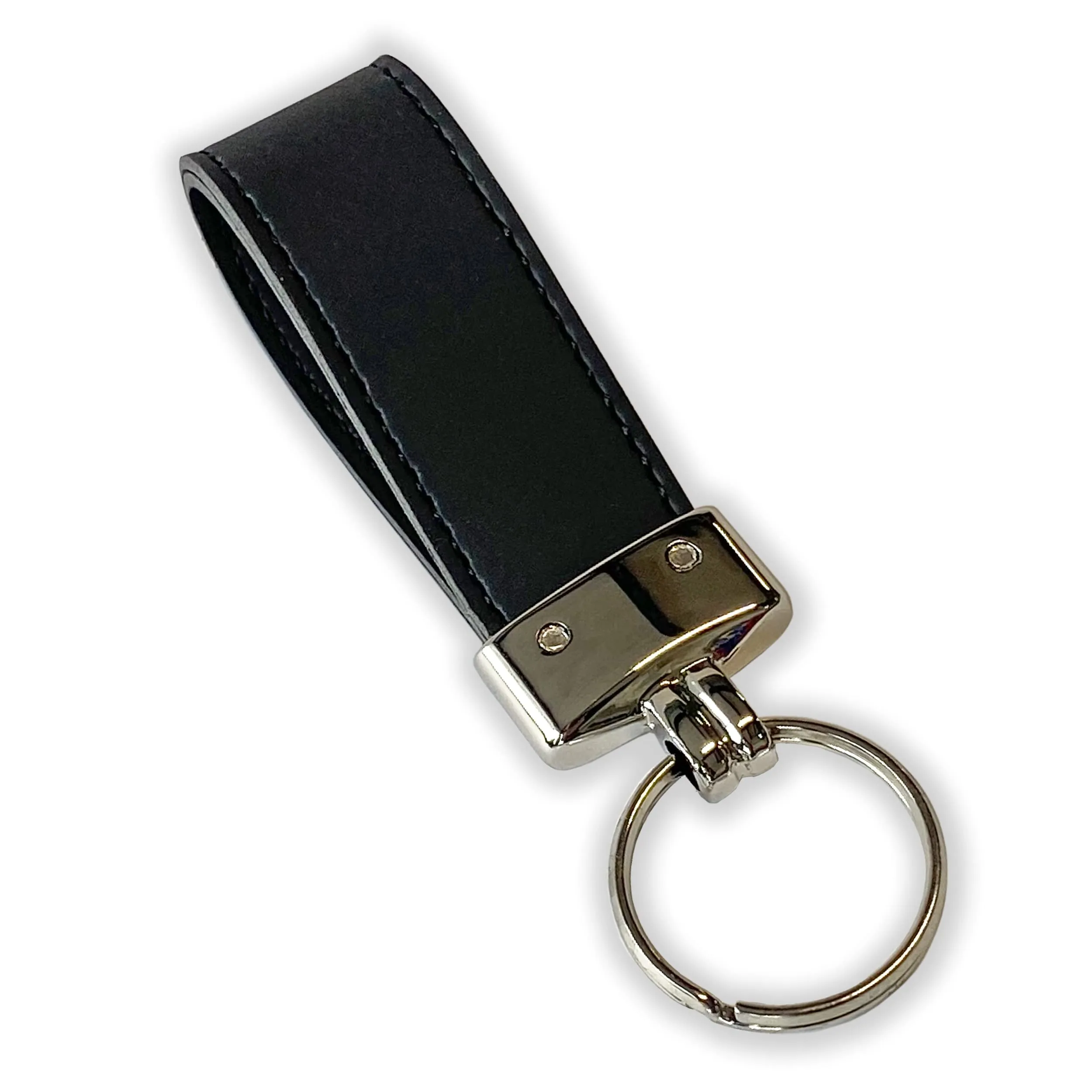 pubblimania Portachiavi in ecopelle nero elegante con anello Made in Italy. Utile per chiavi di casa, auto, moto, cancello. Leggero, resistente dal design minimal (Portachiavi Nero) - immagine 7
