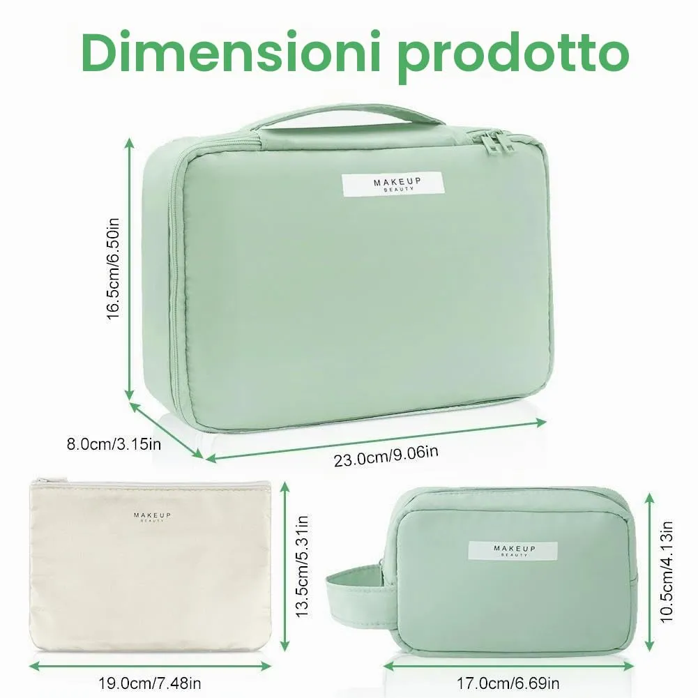 Aucuu Beauty Case Donna, Beauty Case da Viaggio Donna, Borsa da Trucco da Viaggio, Borsa da Porta Trucchi da Viaggio, Trousse da Viaggio, Borsa da Toilette per Viaggio/All'aperto - immagine 2