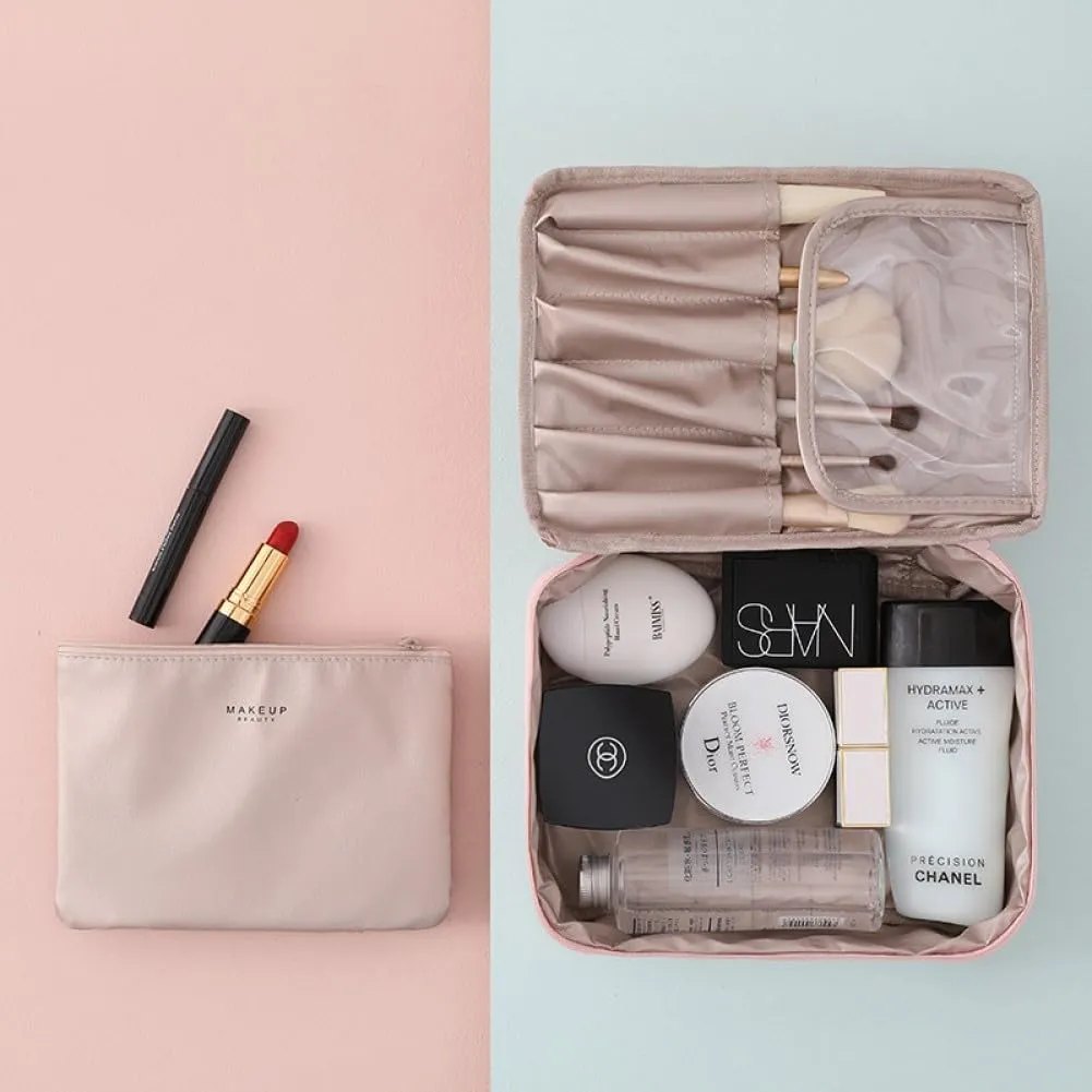 Aucuu Beauty Case Donna, Beauty Case da Viaggio Donna, Borsa da Trucco da Viaggio, Borsa da Porta Trucchi da Viaggio, Trousse da Viaggio, Borsa da Toilette per Viaggio/All'aperto - immagine 6